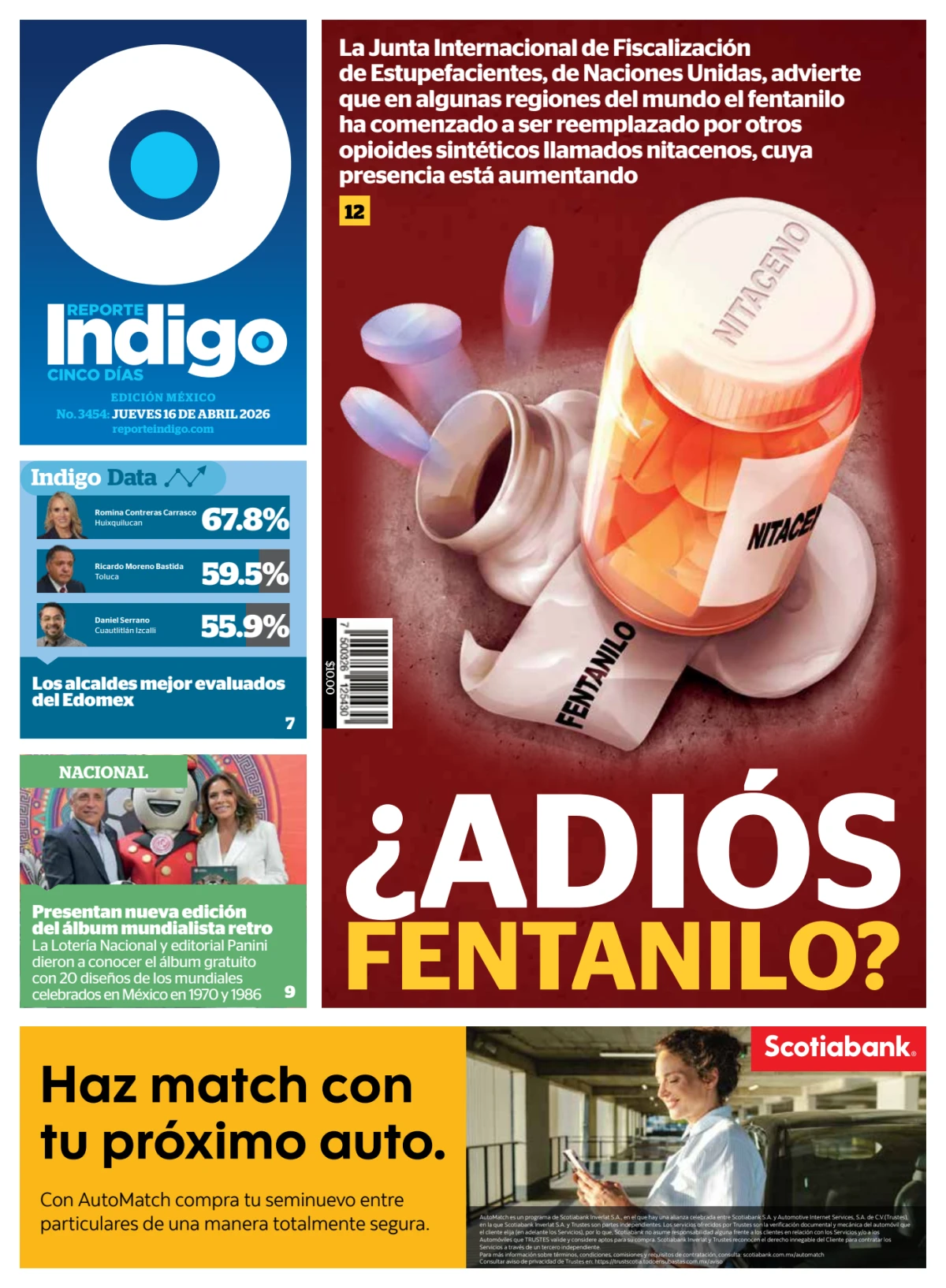 Portada de Reporte Indigo Nacional del jueves, 16 de abril de 2026