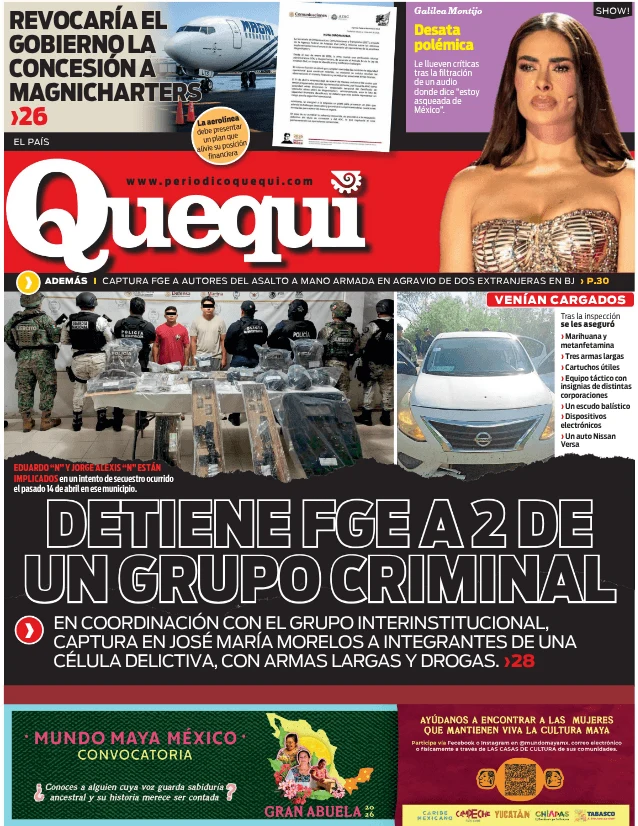 Portada de Quequi (contraportada) del jueves, 16 de abril de 2026