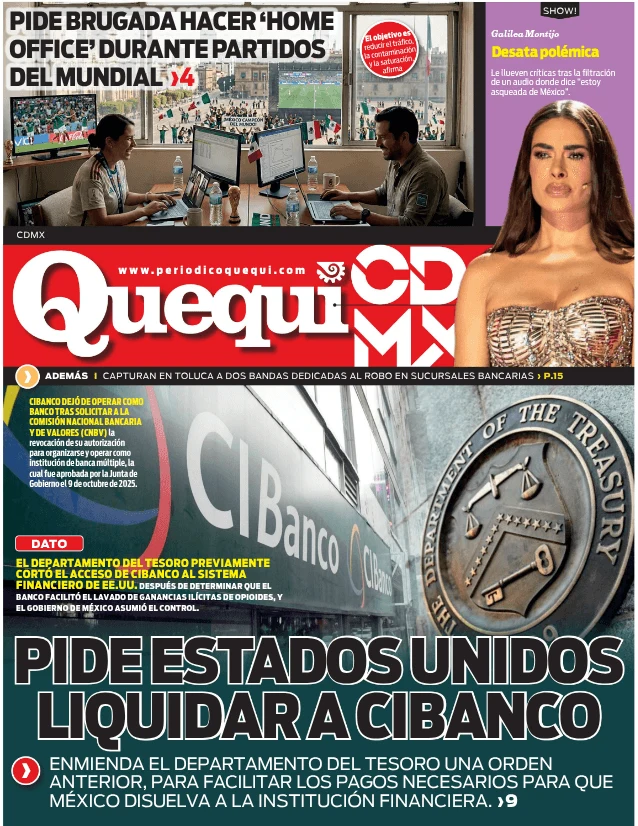 Portada de Quequi CDMX (contraportada) del jueves, 16 de abril de 2026