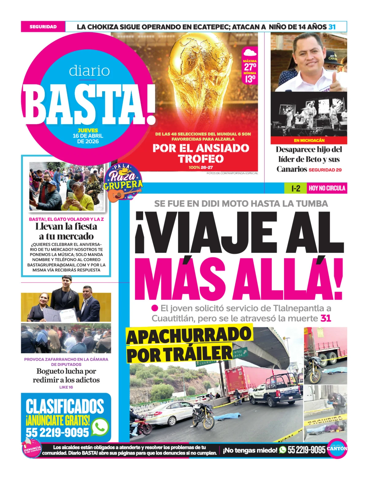 Portada de Basta! (contraportada)