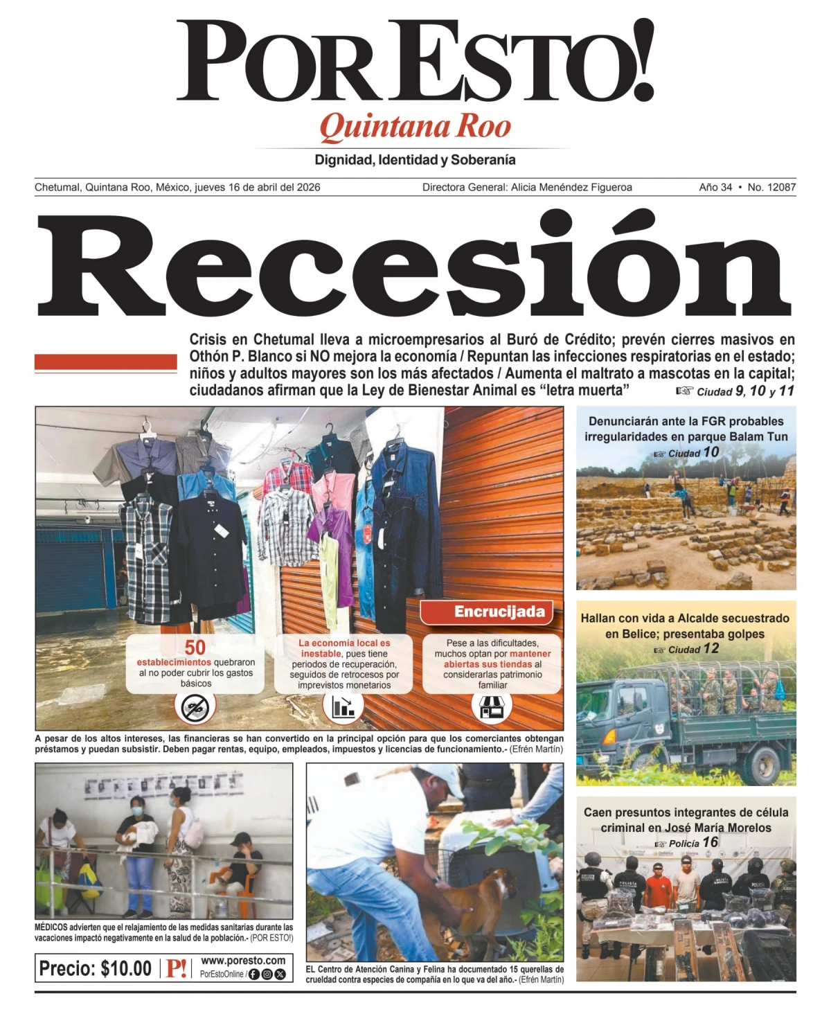 Portada de Por Esto (quintana Roo Chetumal)