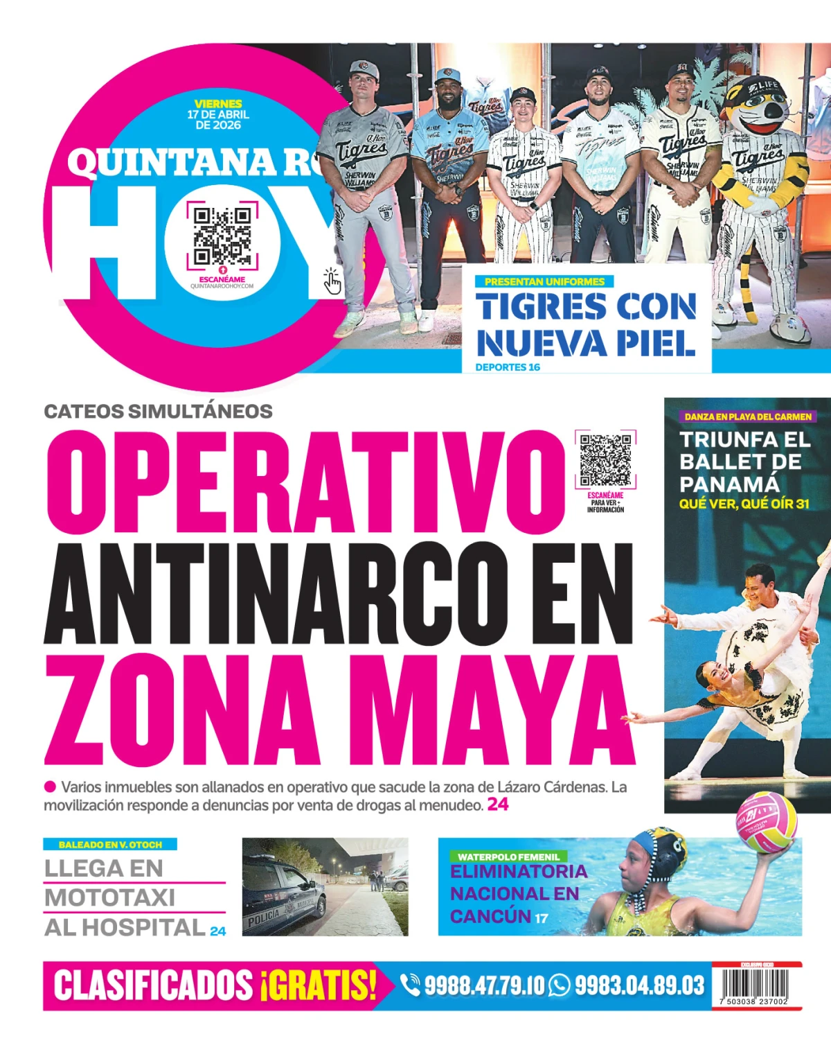 Portada de Quintana Roo Hoy (contraportada)