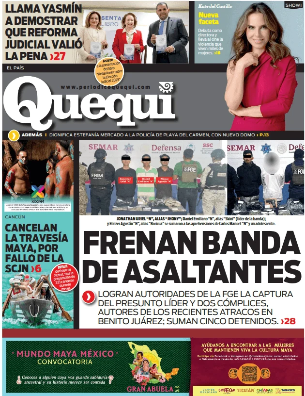 Portada de Quequi (contraportada) del viernes, 17 de abril de 2026