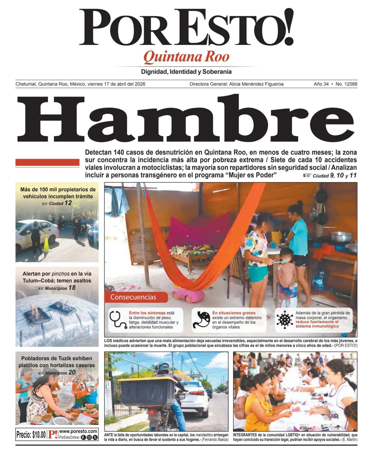 Portada de Por Esto (quintana Roo Chetumal)