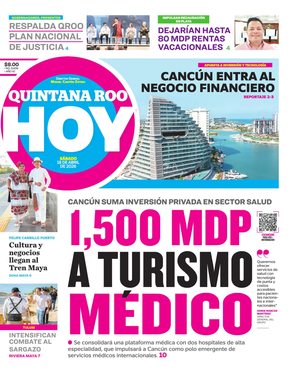 Portada de Quintana Roo Hoy (portada)