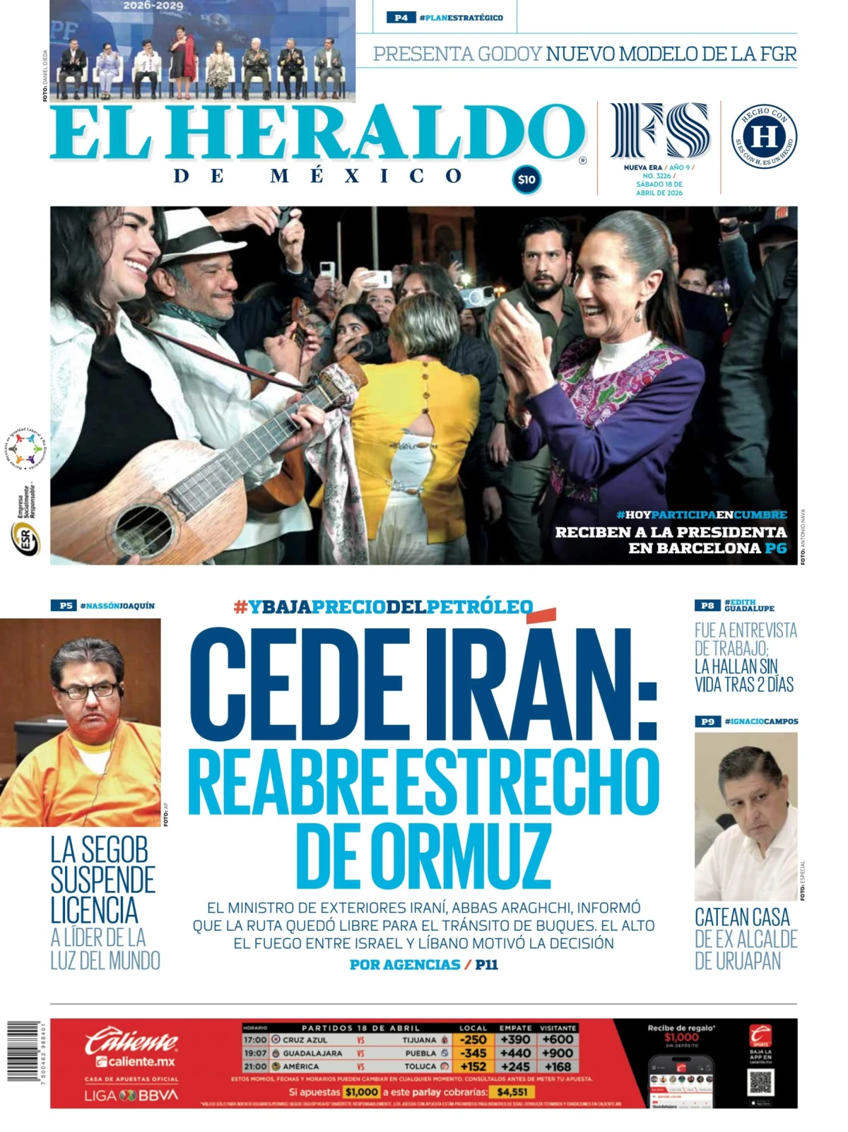 Portada de El Heraldo de Mexico