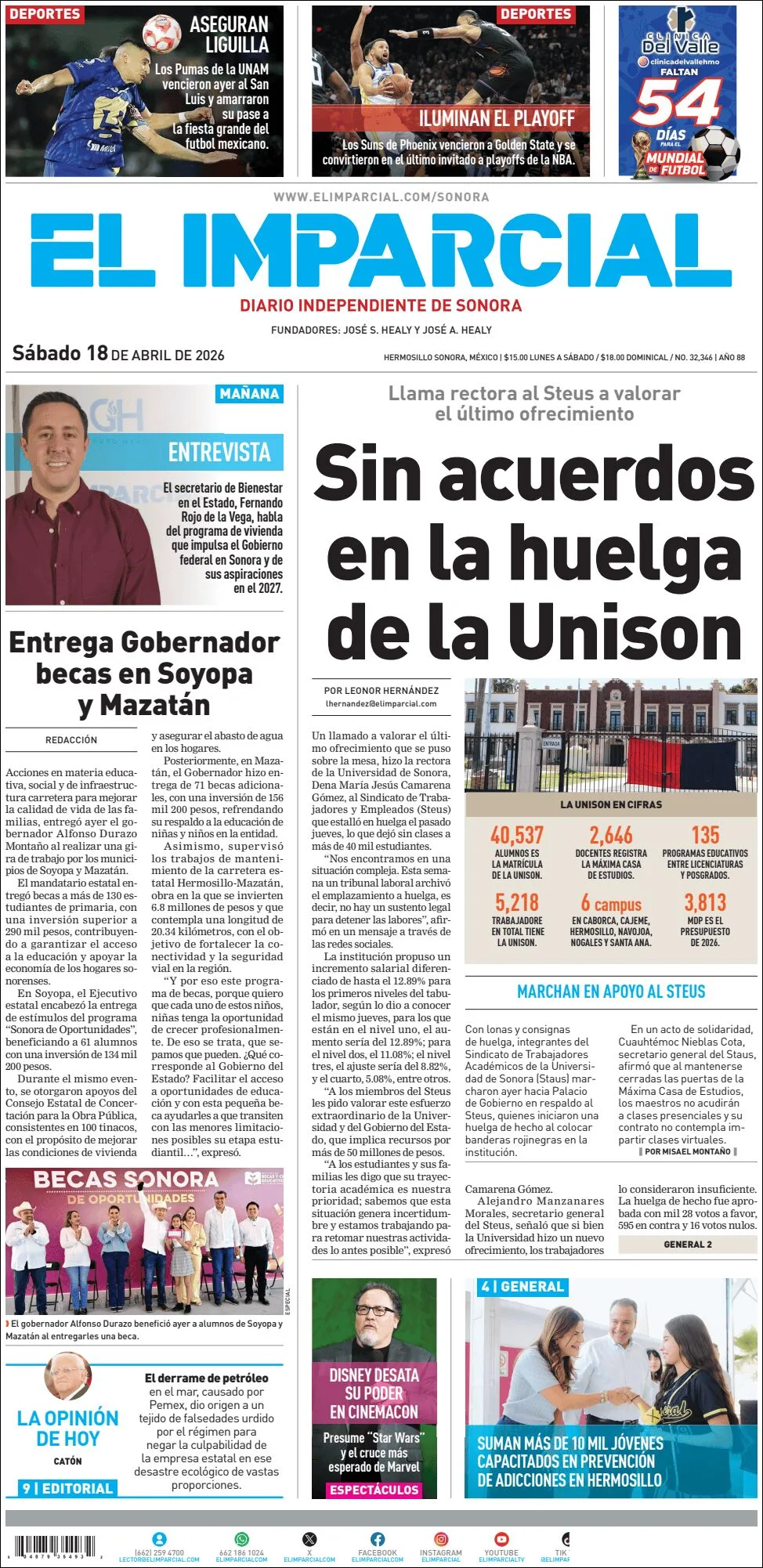 Portada de El Imparcial