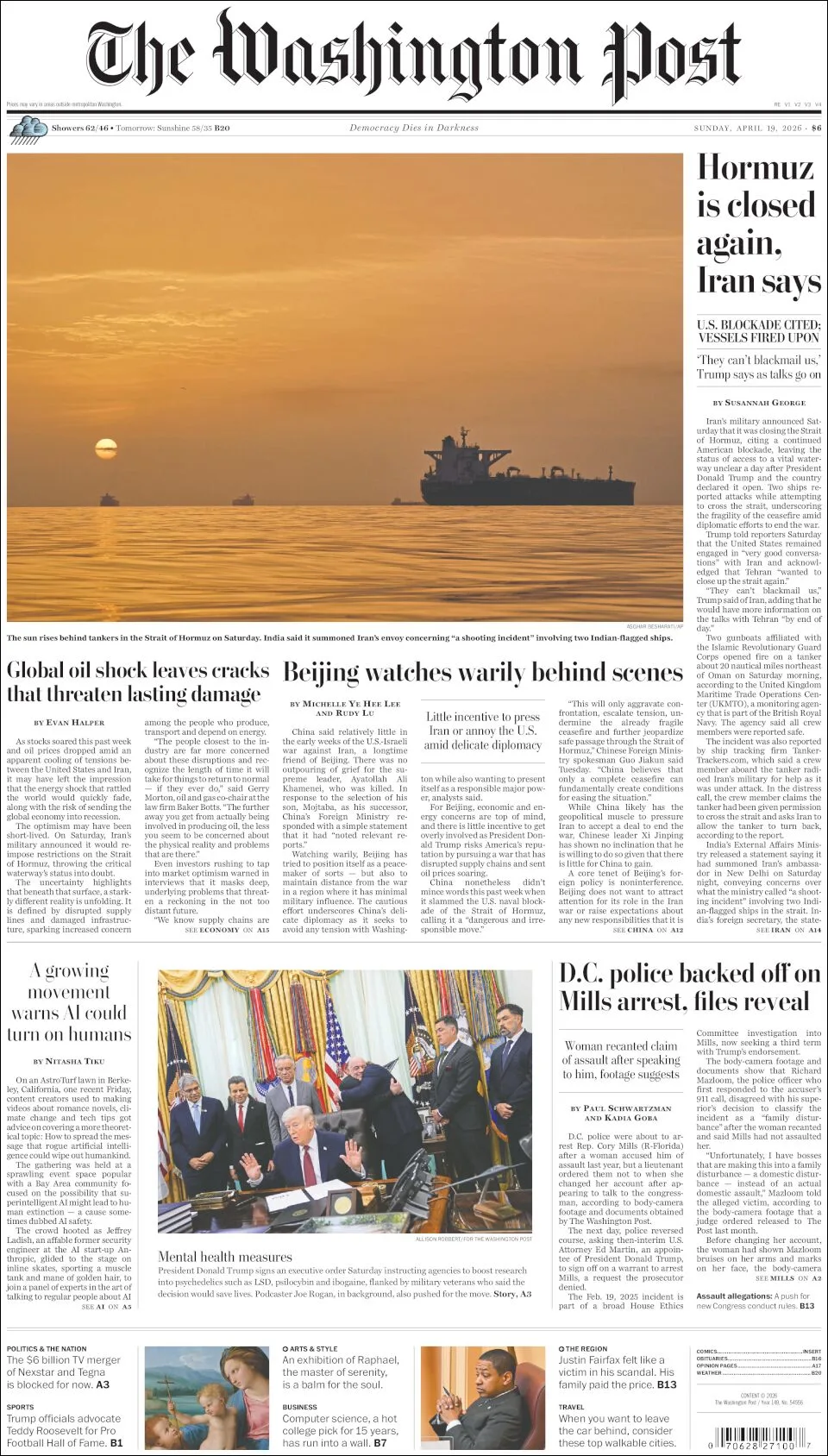 Portada de The Washington Post