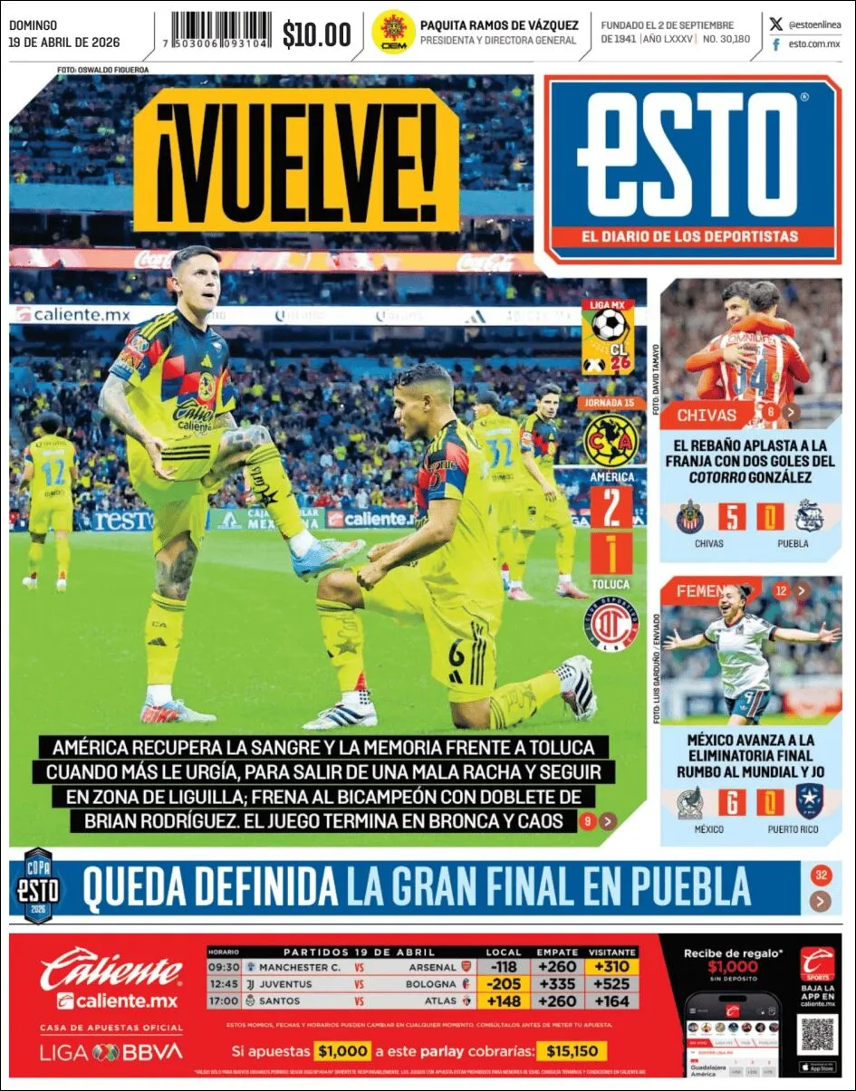 Portada de Esto del domingo, 19 de abril de 2026
