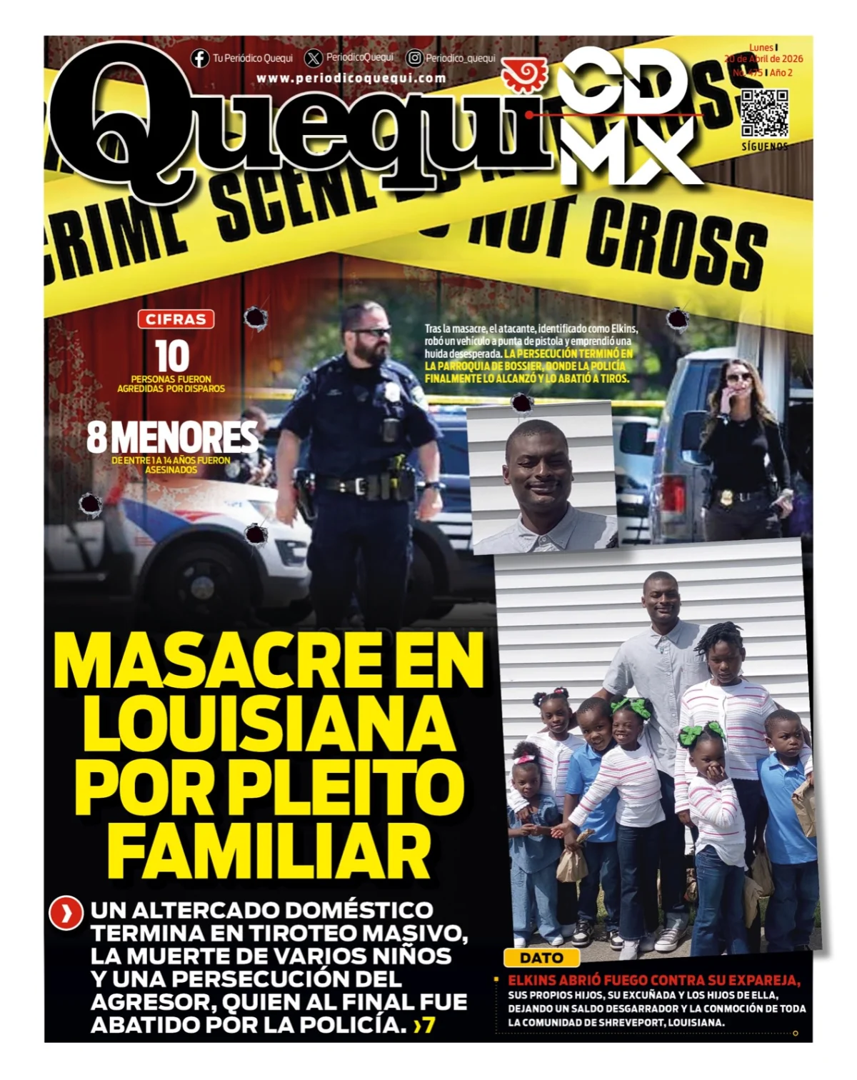 Portada de Quequi CDMX del lunes, 20 de abril de 2026