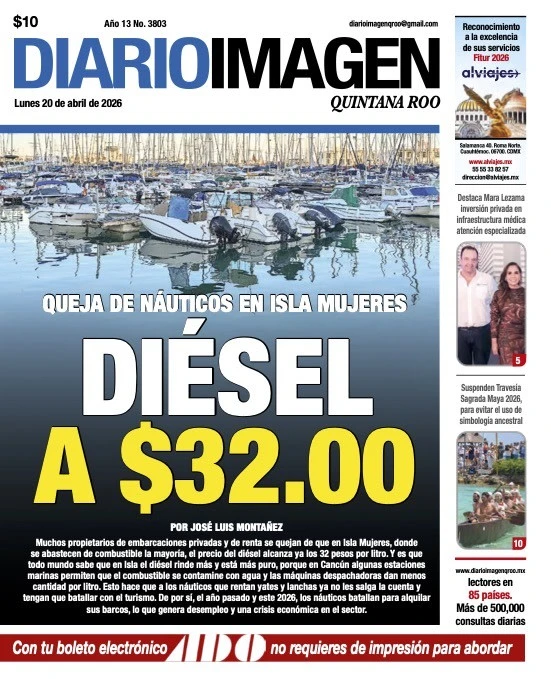 Portada de Diario Imagen Quintana Roo del lunes, 20 de abril de 2026