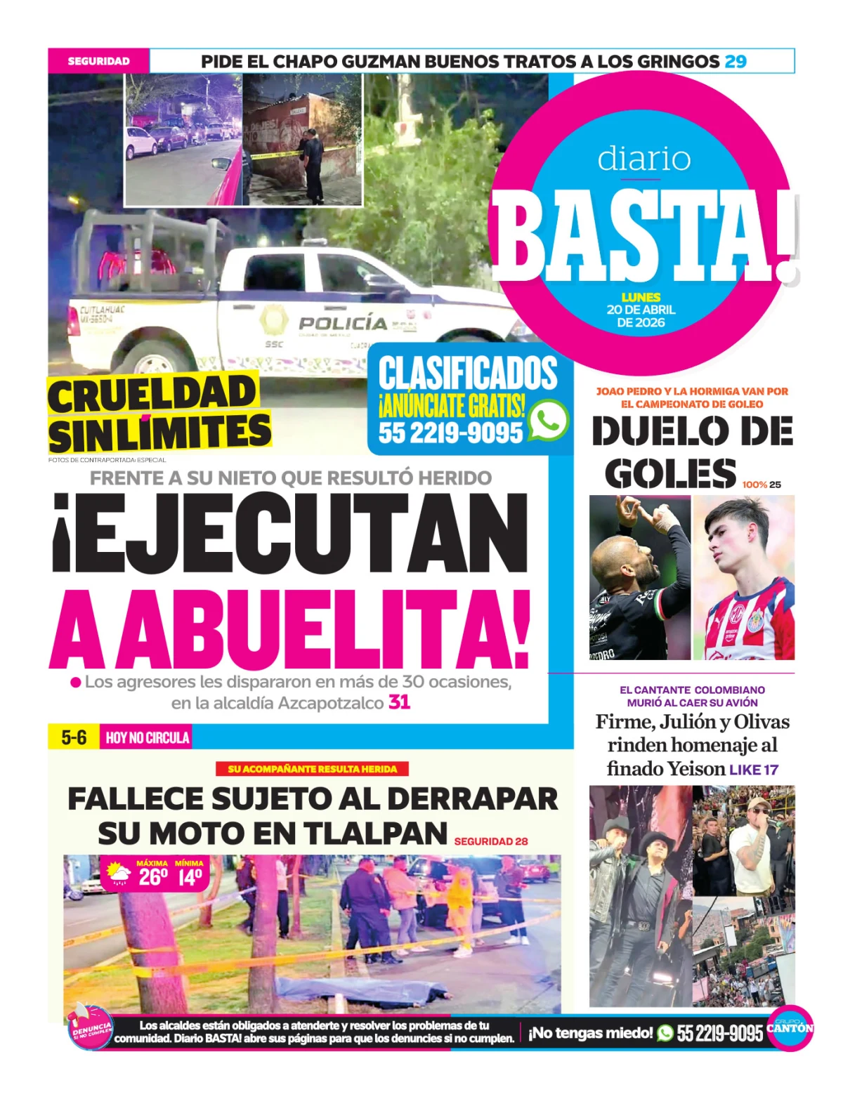 Portada de Basta! (contraportada)