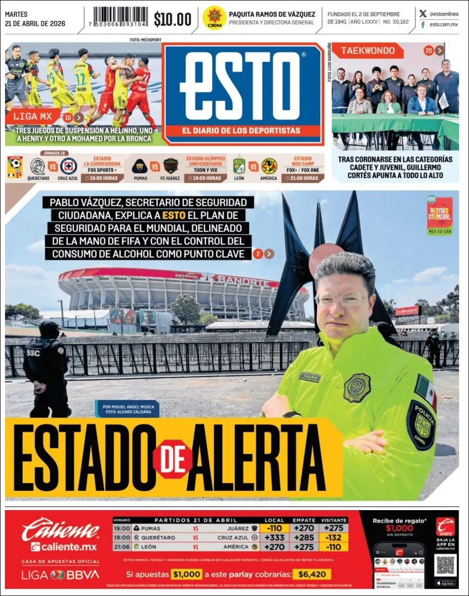 Portada de Esto del martes, 21 de abril de 2026