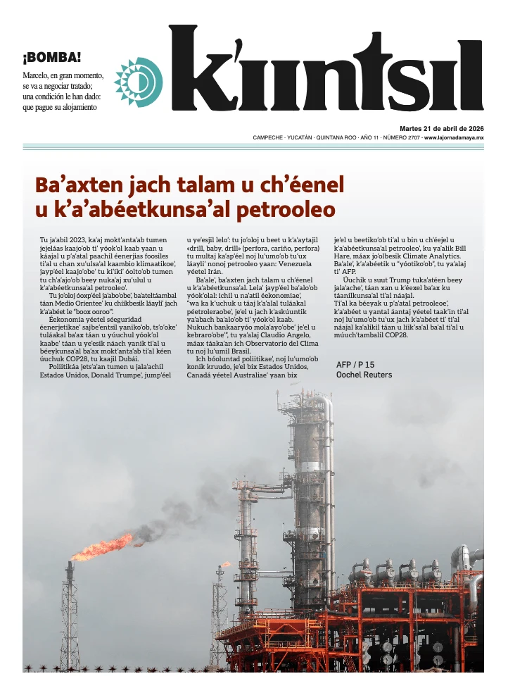 Portada de La Jornada - Kiintsil del martes, 21 de abril de 2026
