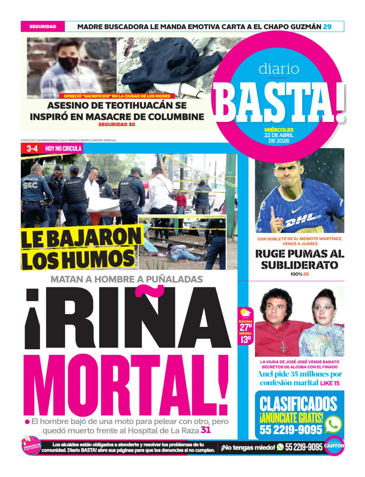 Portada de Basta! (contraportada)