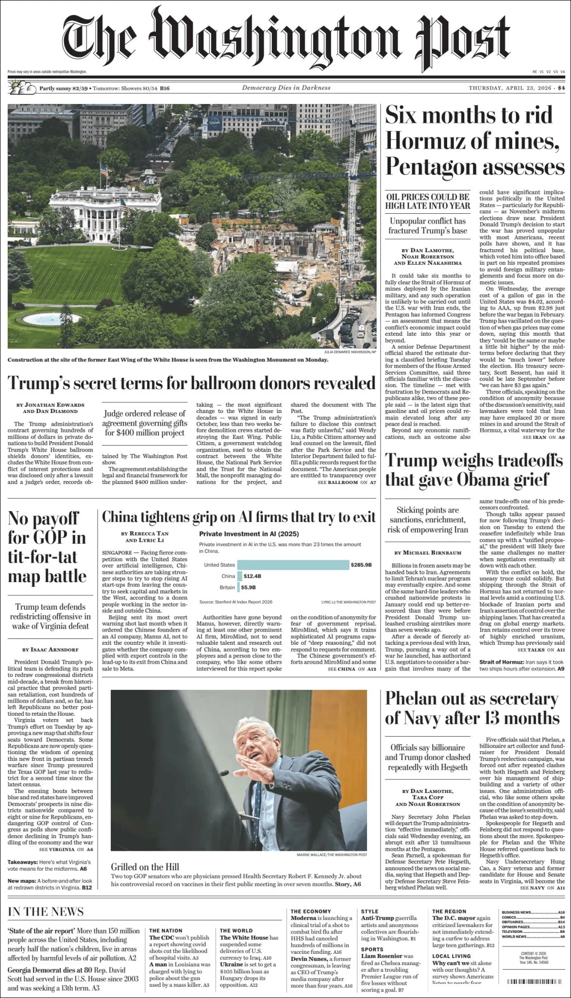 Portada de The Washington Post