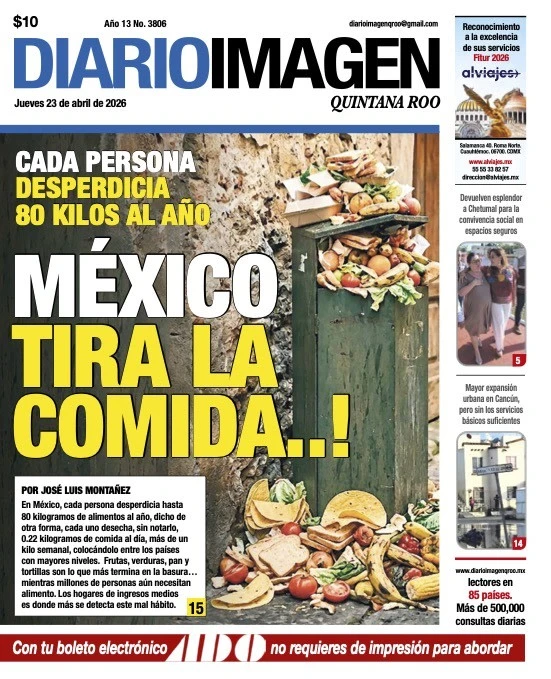 Portada de Diario Imagen Quintana Roo del jueves, 23 de abril de 2026