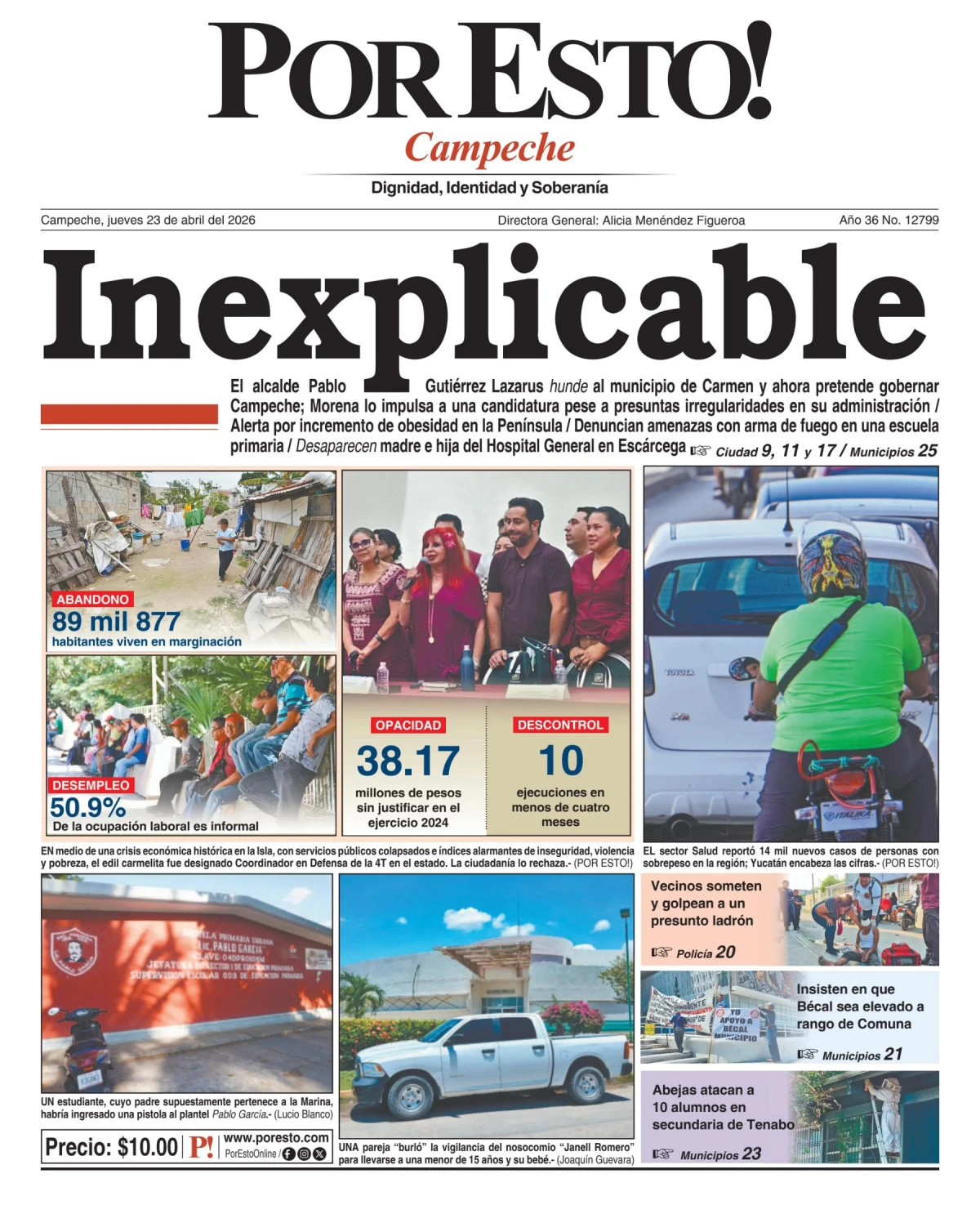 Portada de Por Esto (campeche)