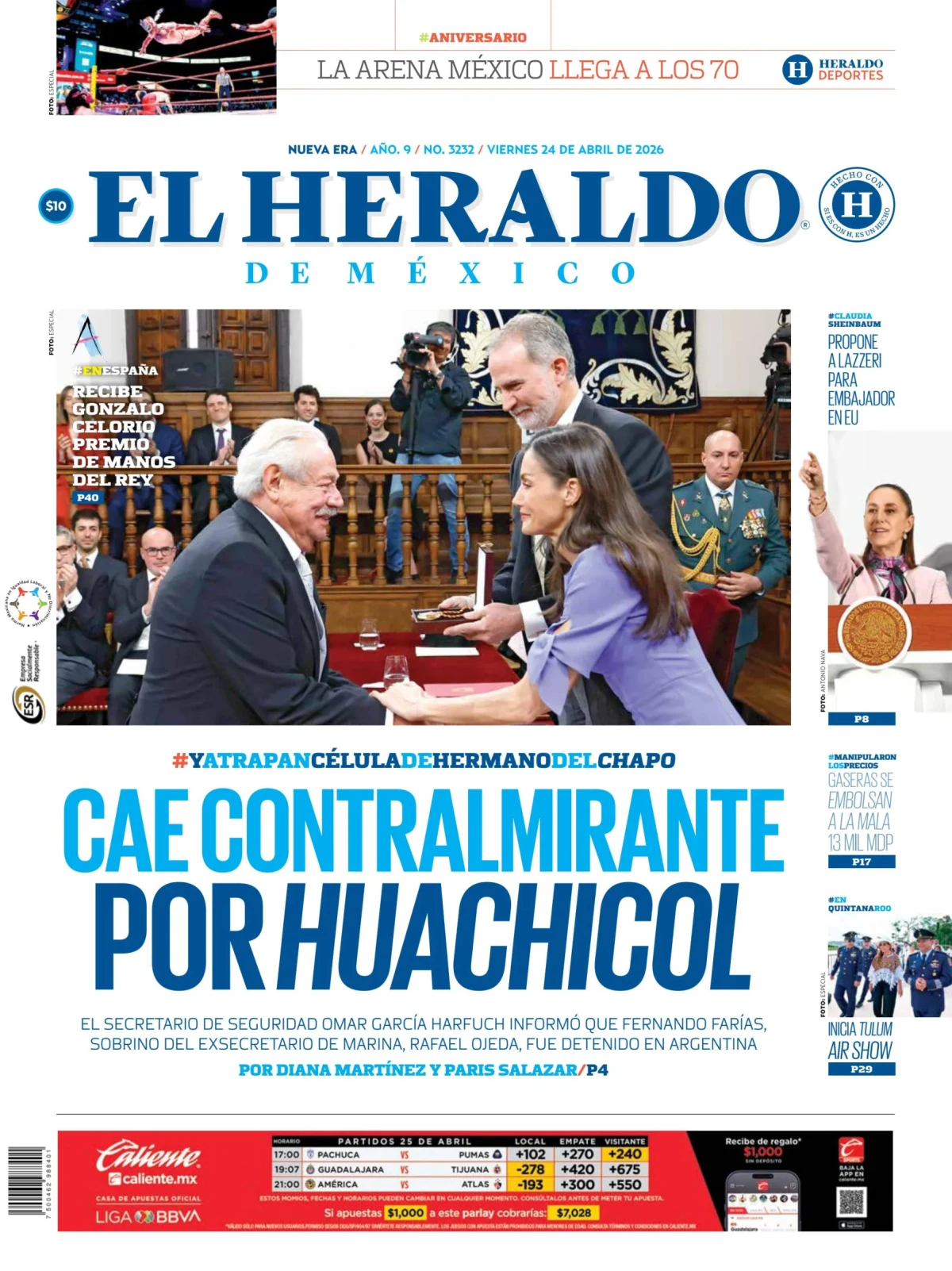 Portada de El Heraldo de Mexico
