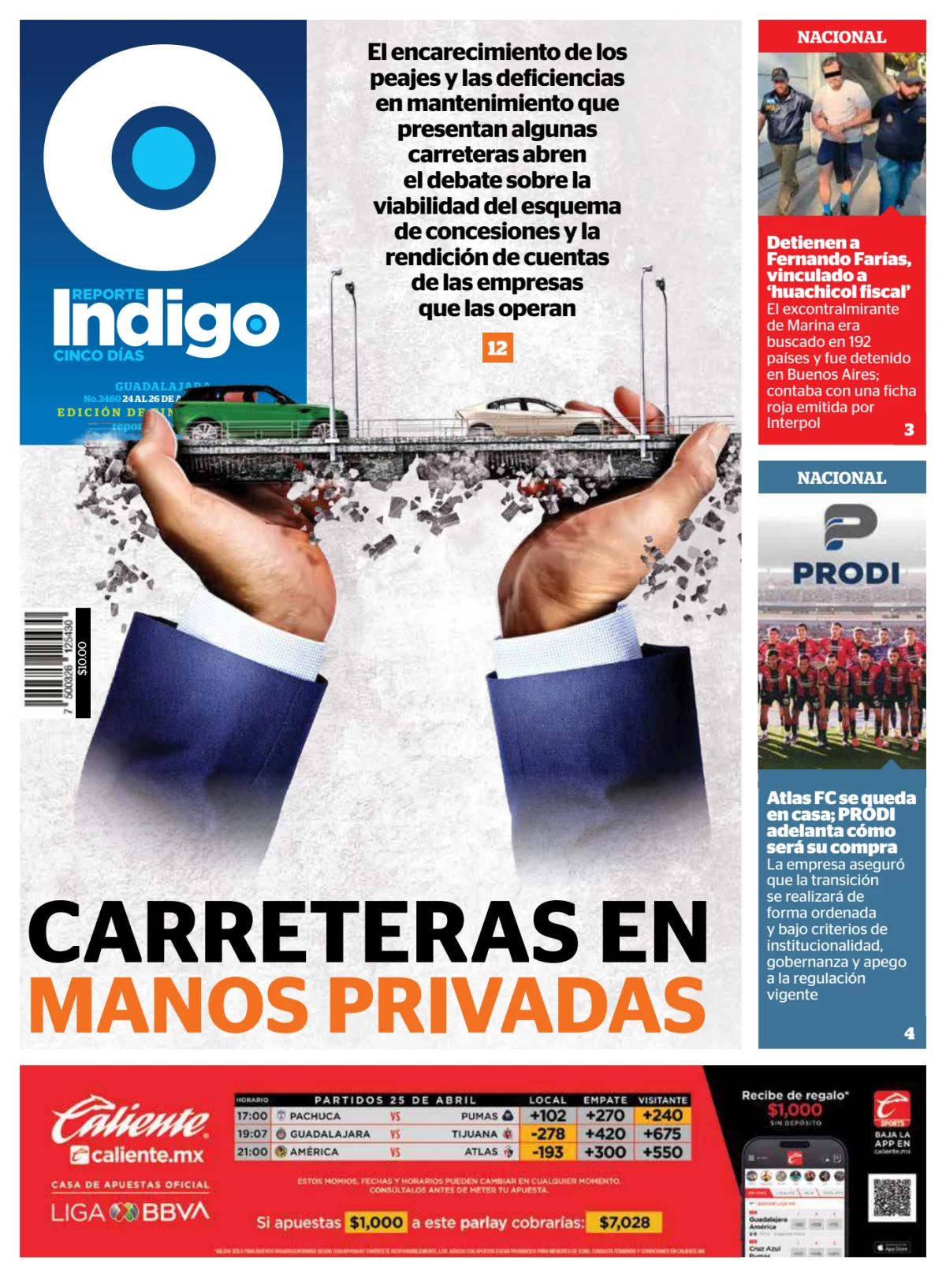 Portada de Reporte Indigo Guadalajara del viernes, 24 de abril de 2026
