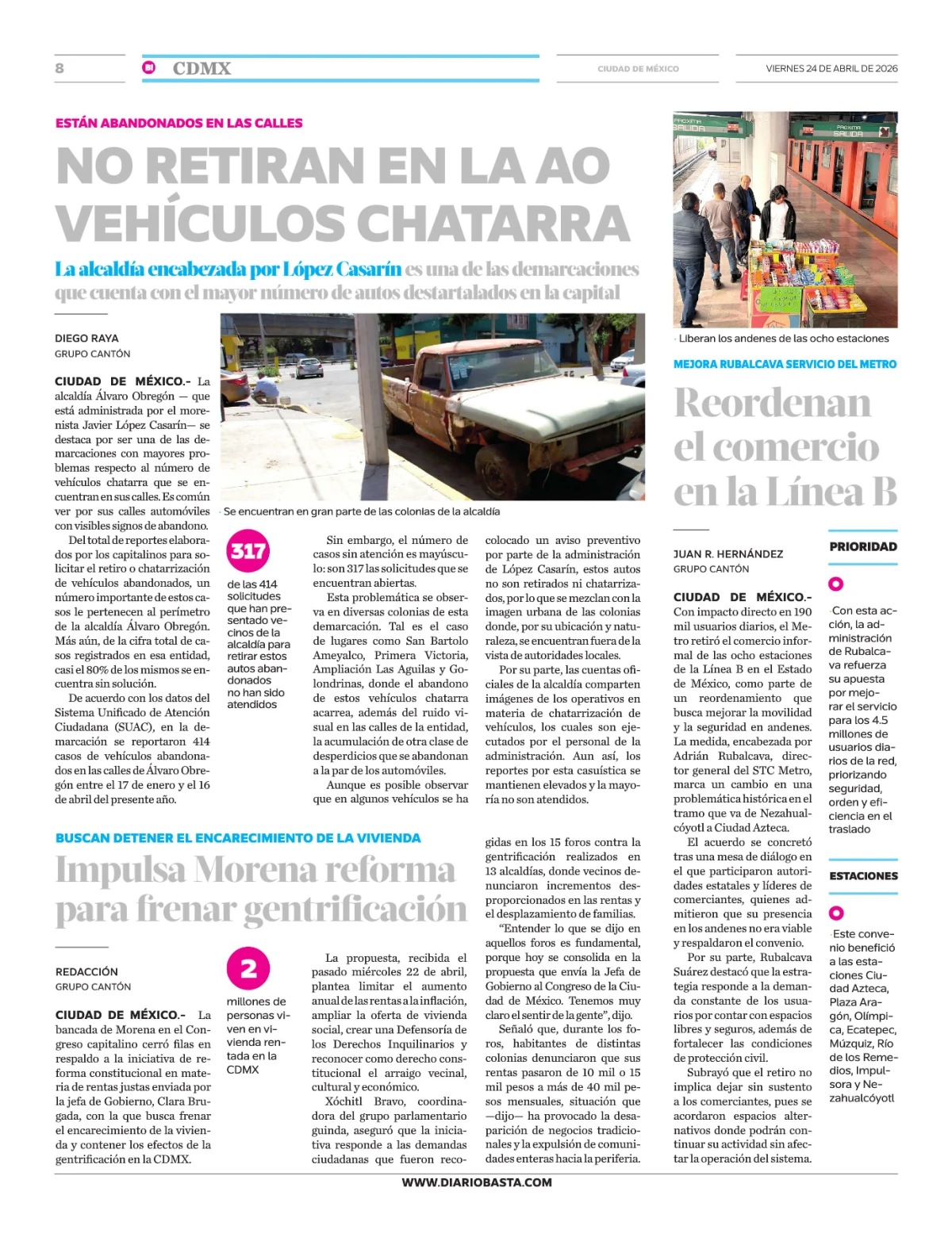 Portada de Basta! (contraportada)