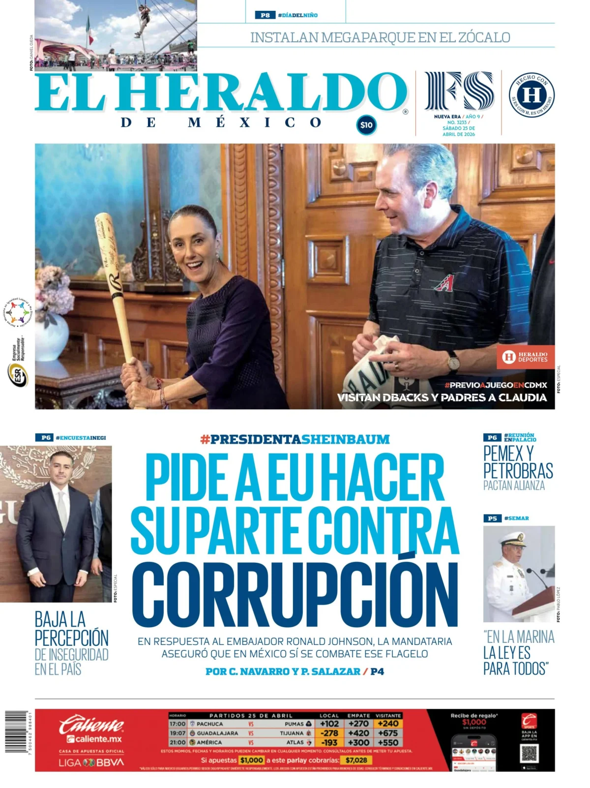 Portada de El Heraldo de Mexico
