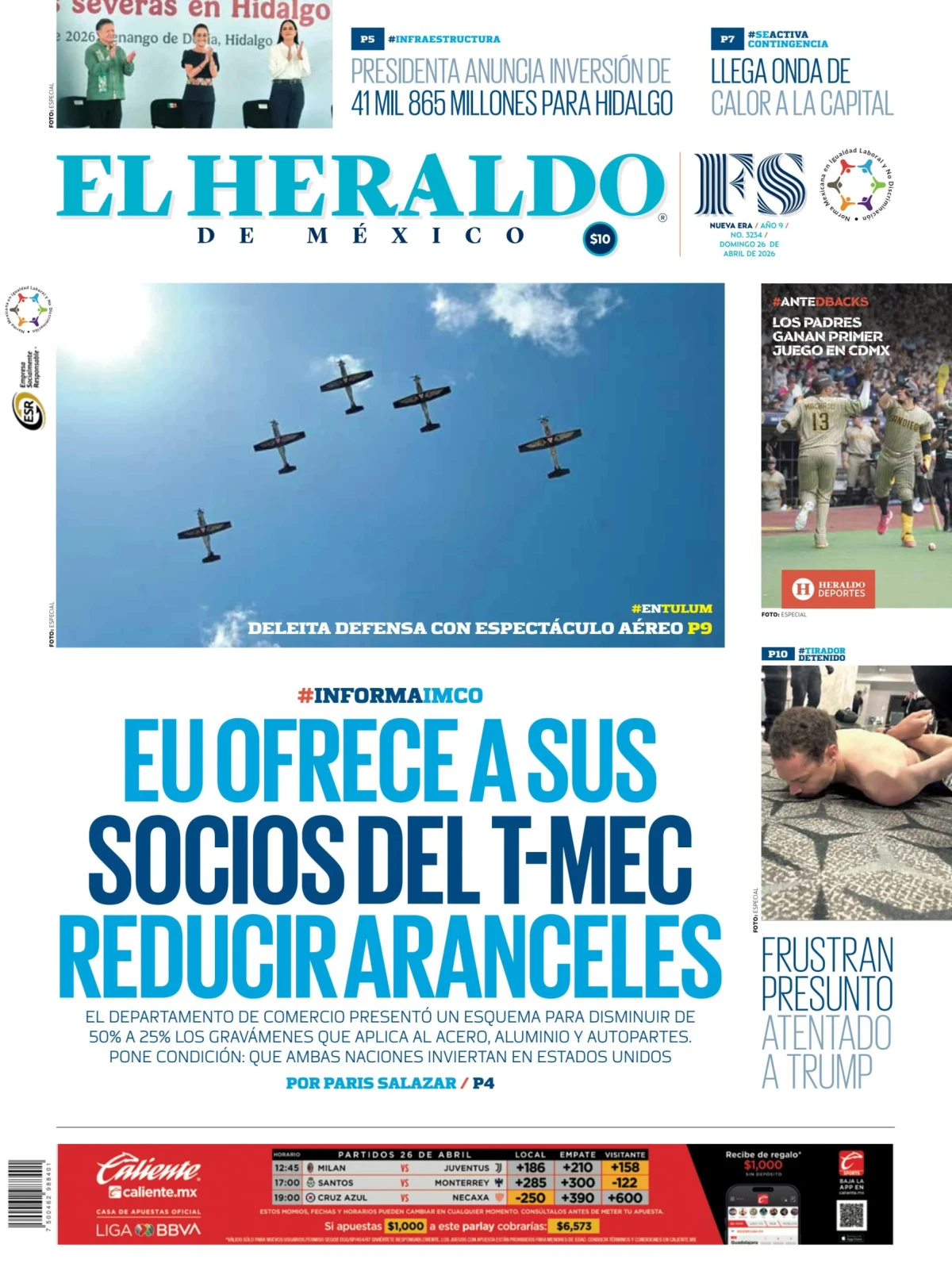 Portada de El Heraldo de Mexico