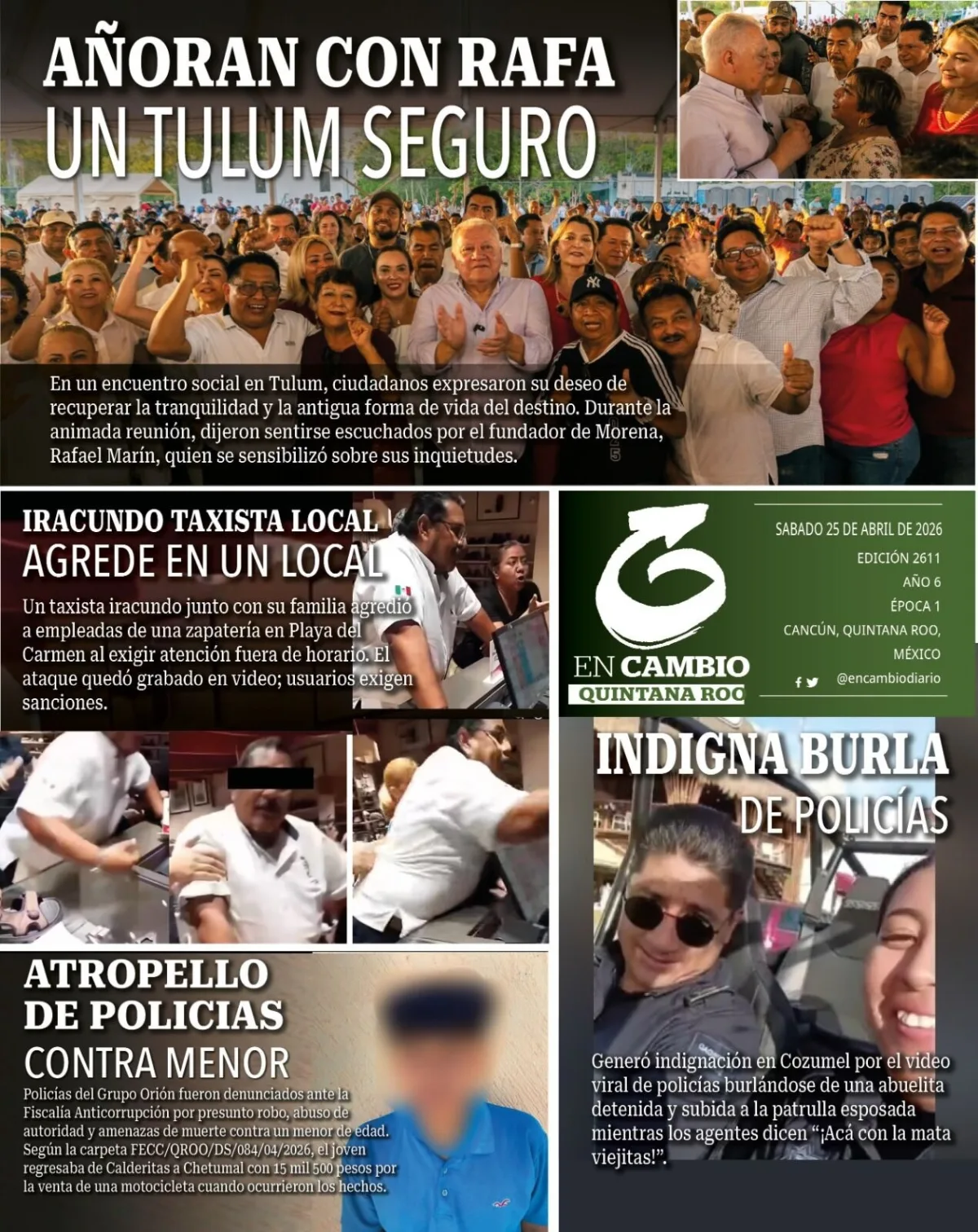 Portada de En Cambio - Quintana Roo (contraportada)