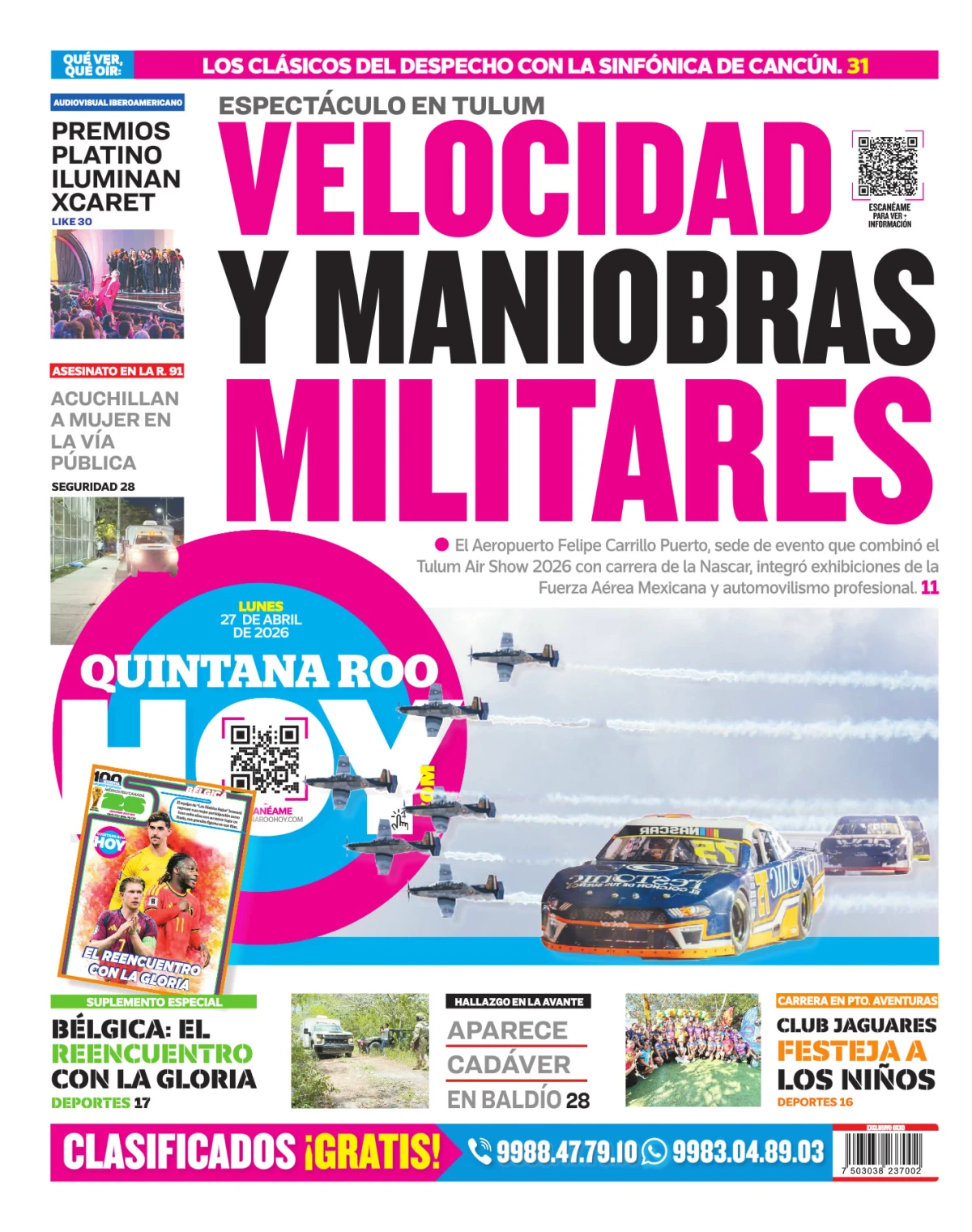 Portada de Quintana Roo Hoy (contraportada)