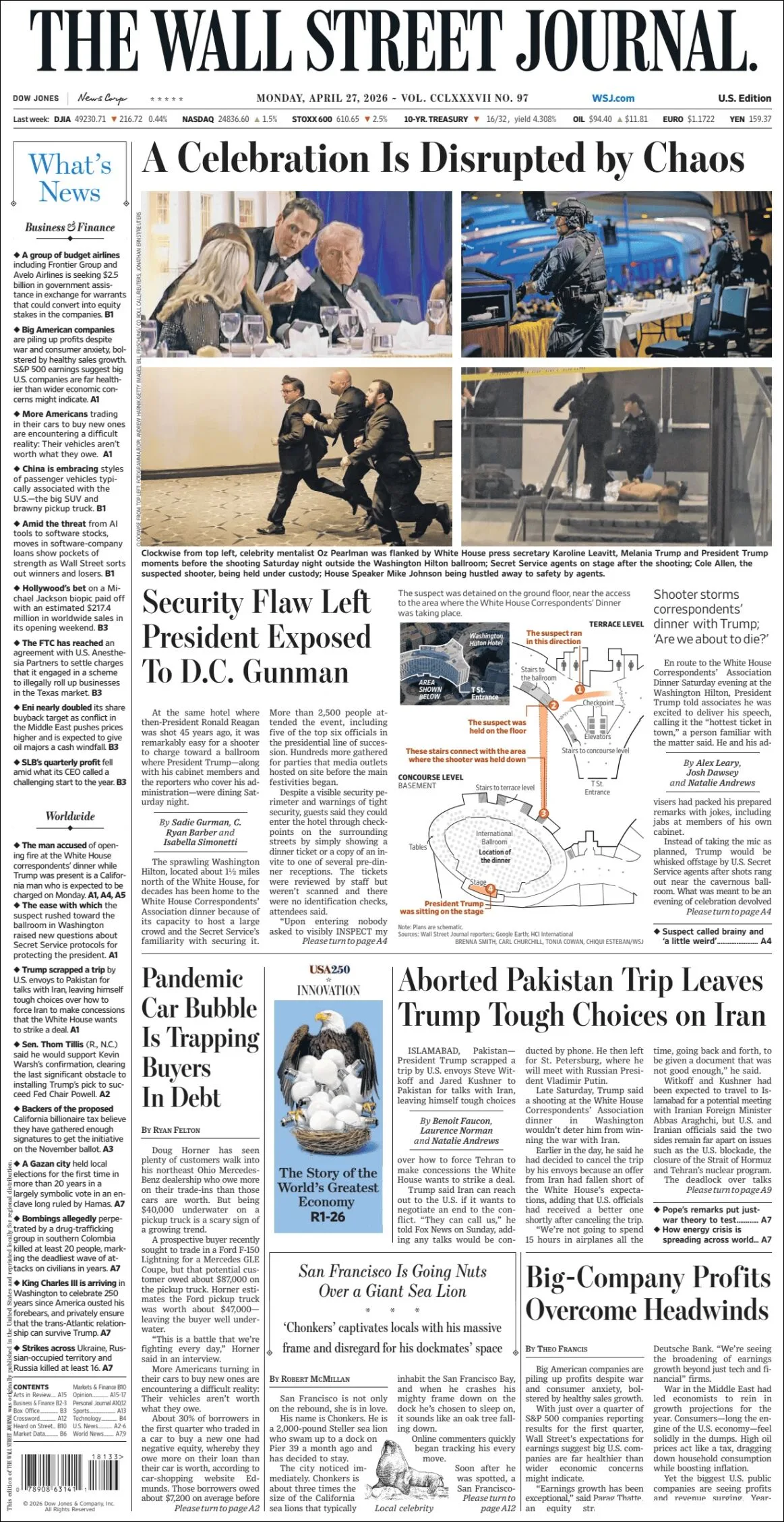 Portada de The Wall Street Journal