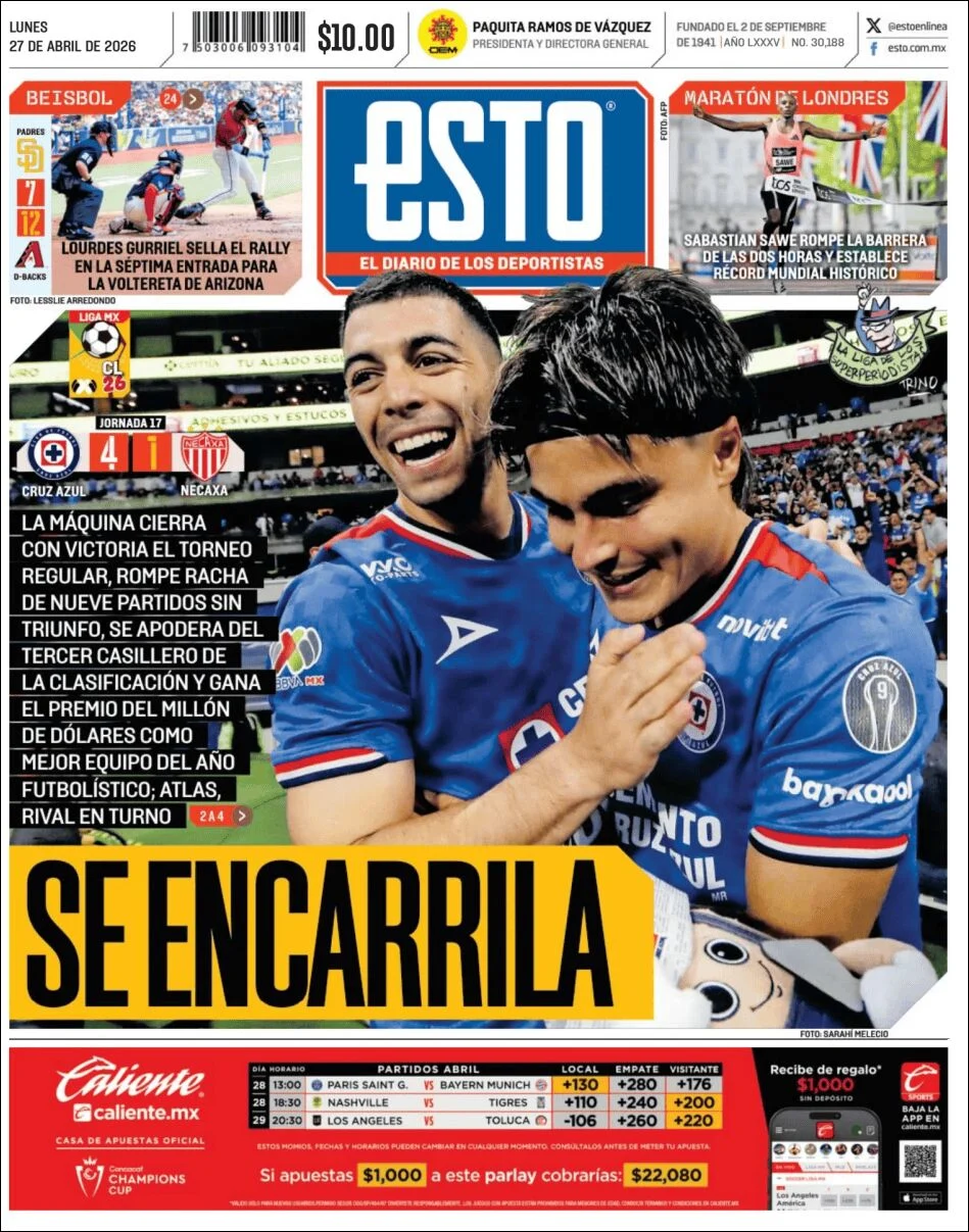 Portada de Esto del lunes, 27 de abril de 2026