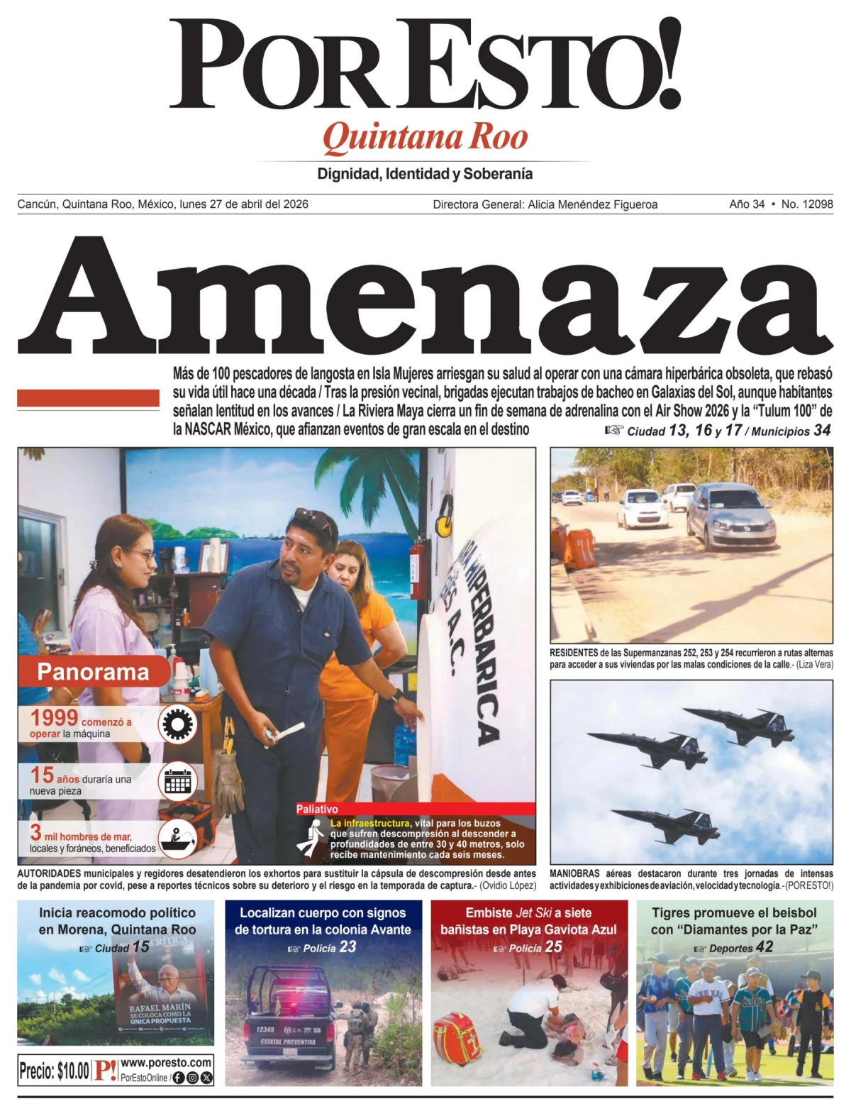 Portada de Por Esto (quintana Roo Cancun)