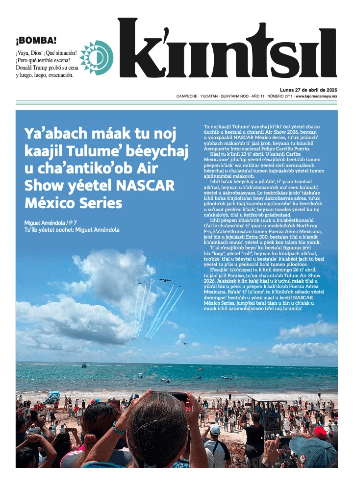 Portada de La Jornada - Kiintsil del lunes, 27 de abril de 2026