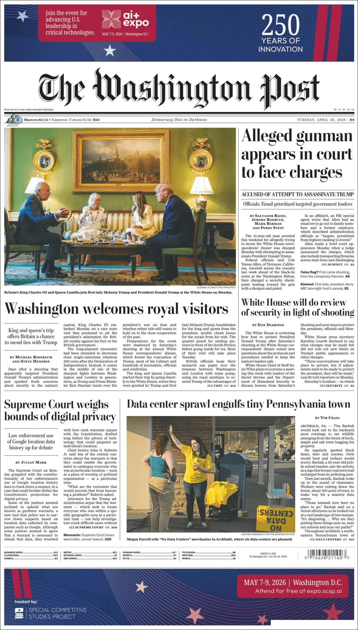 Portada de The Washington Post