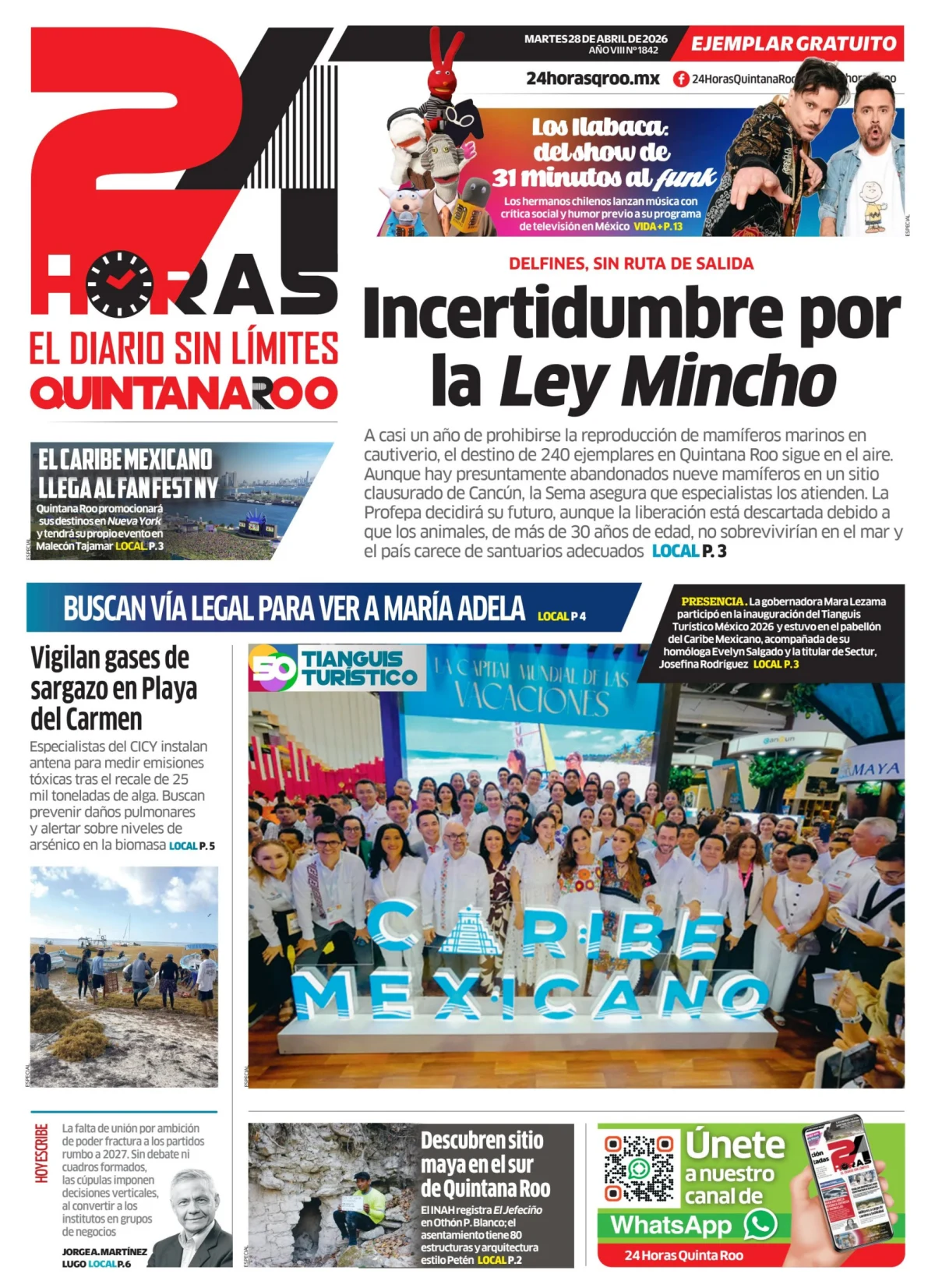 Portada de 24 Horas Quintana Roo