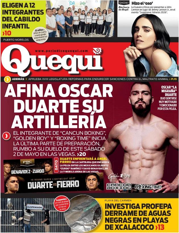 Portada de Quequi (contraportada) del martes, 28 de abril de 2026