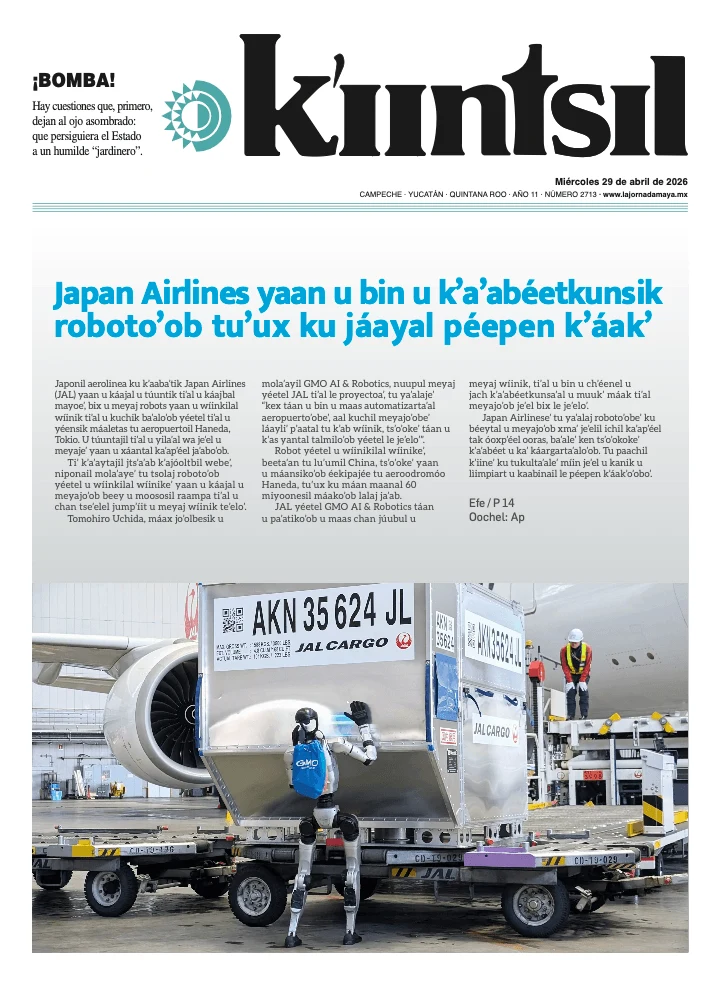 Portada de La Jornada - Kiintsil del miércoles, 29 de abril de 2026