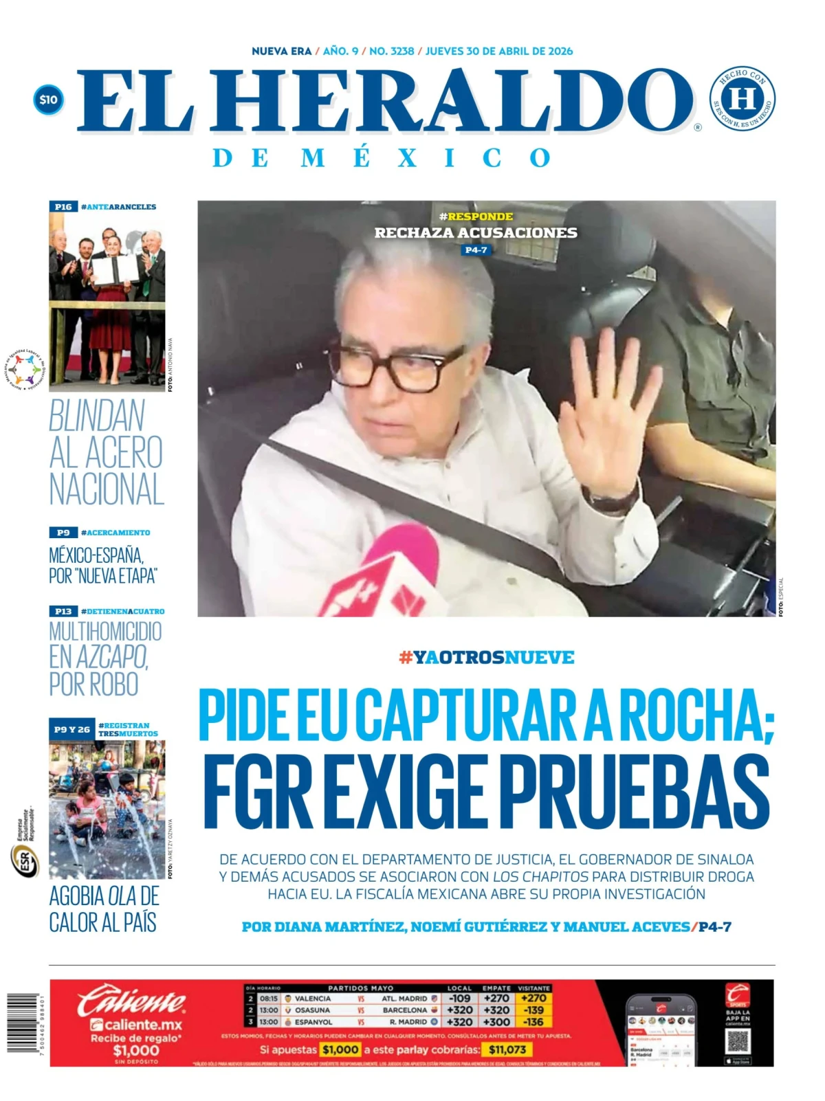 Portada de El Heraldo de Mexico