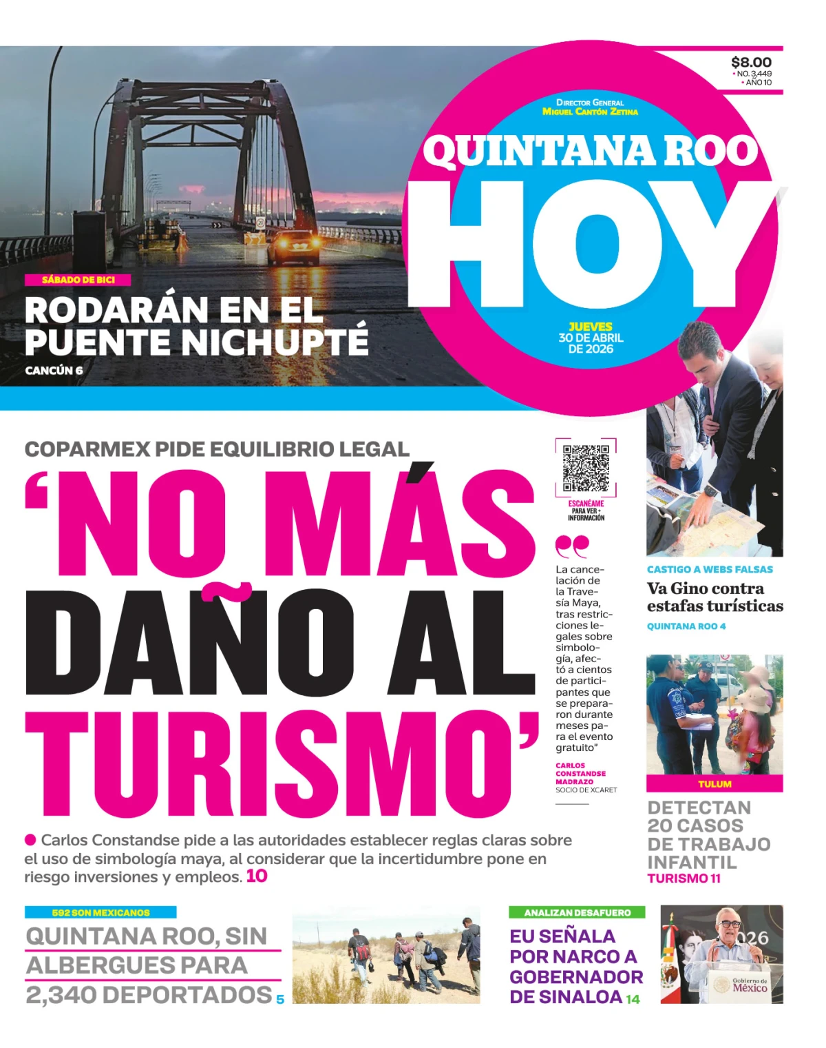 Portada de Quintana Roo Hoy (portada)