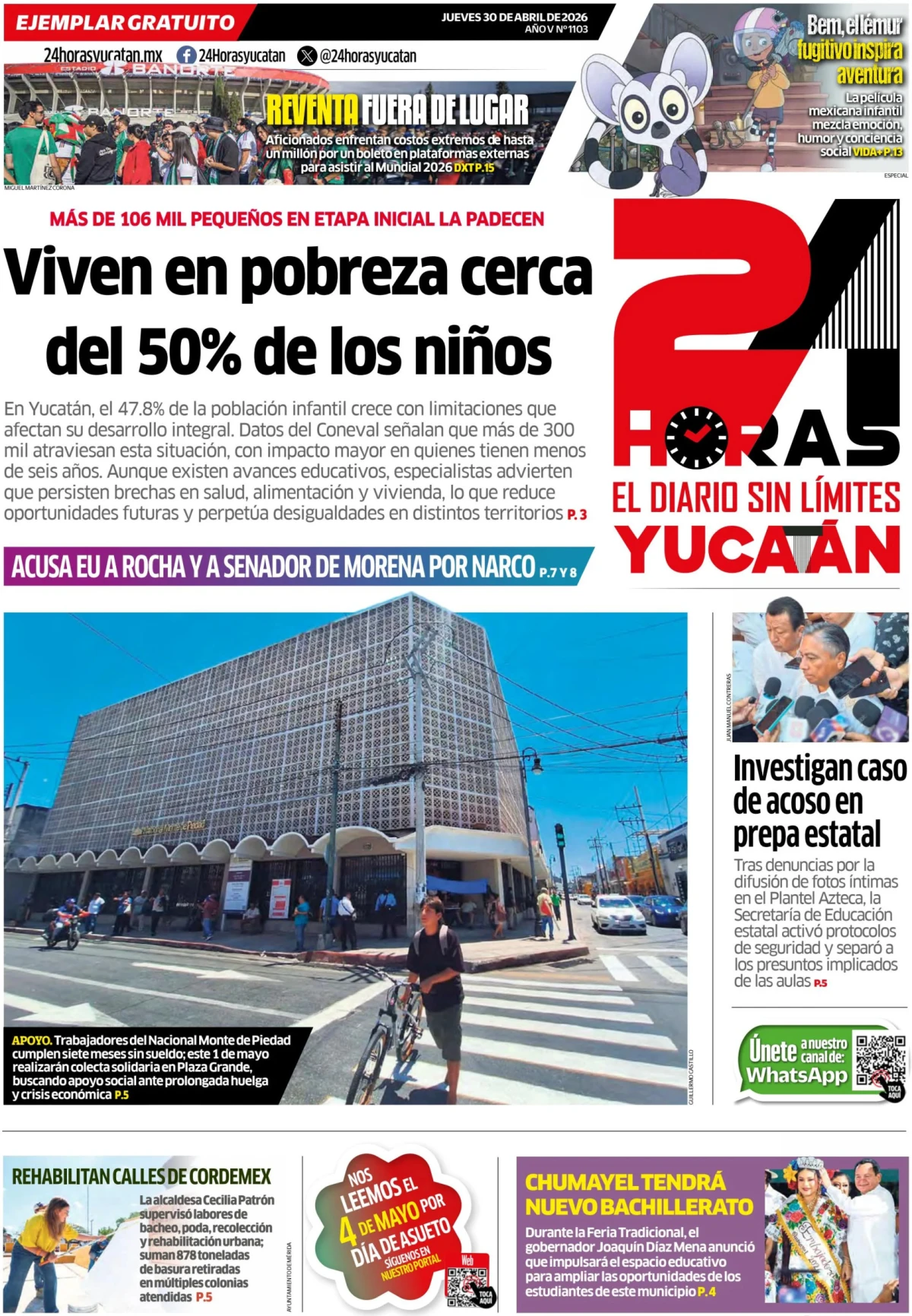 Portada de 24 Horas Yucatan