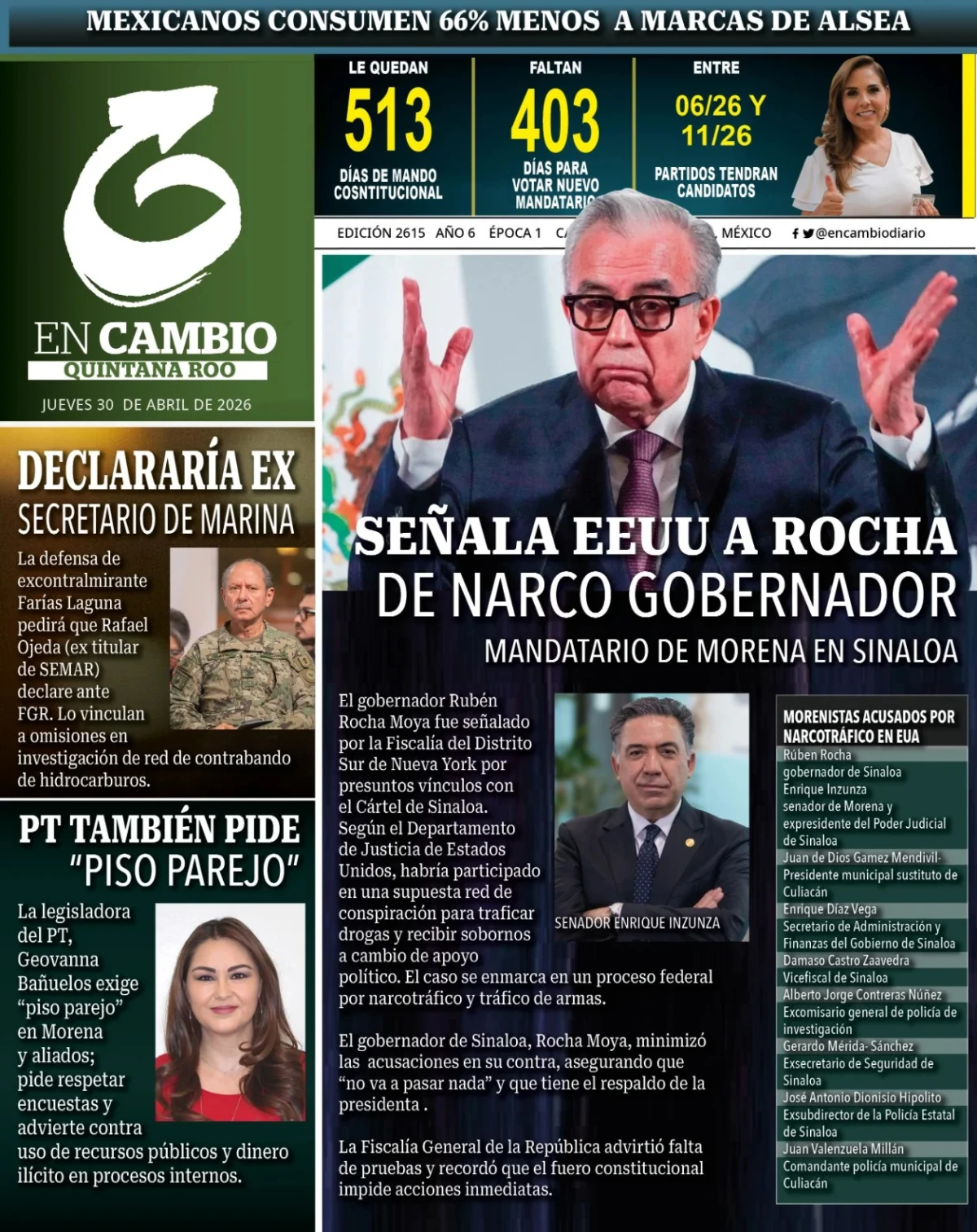 Portada de En Cambio - Quintana Roo (portada)