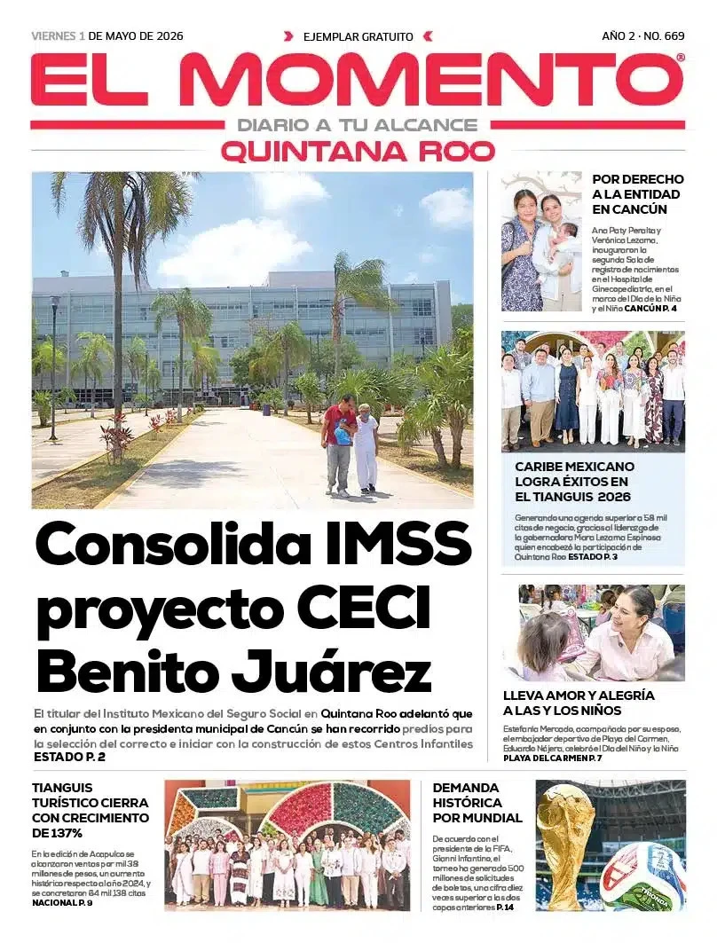Portada de El Momento Quintana Roo del viernes, 1 de mayo de 2026