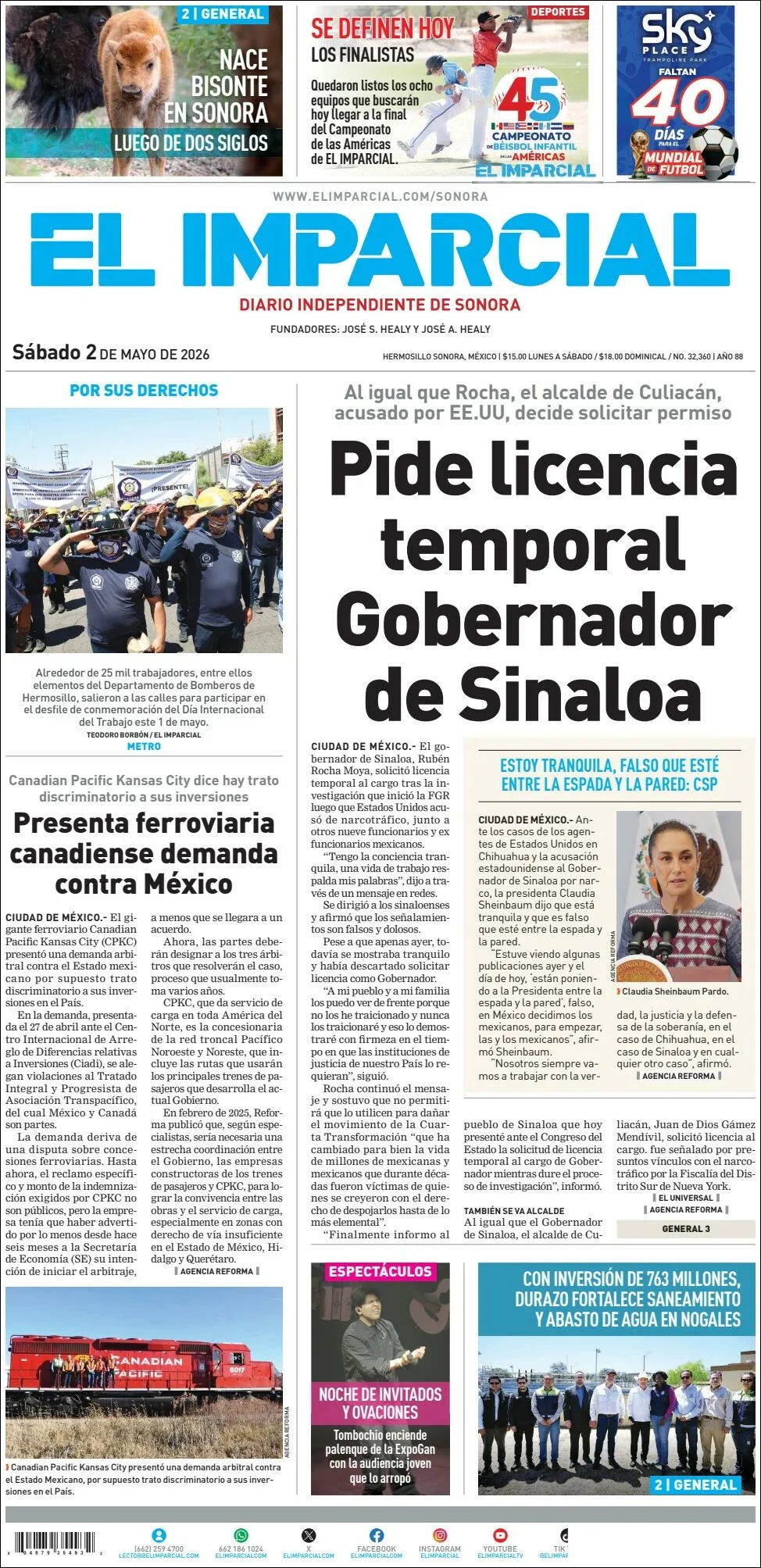 Portada de El Imparcial
