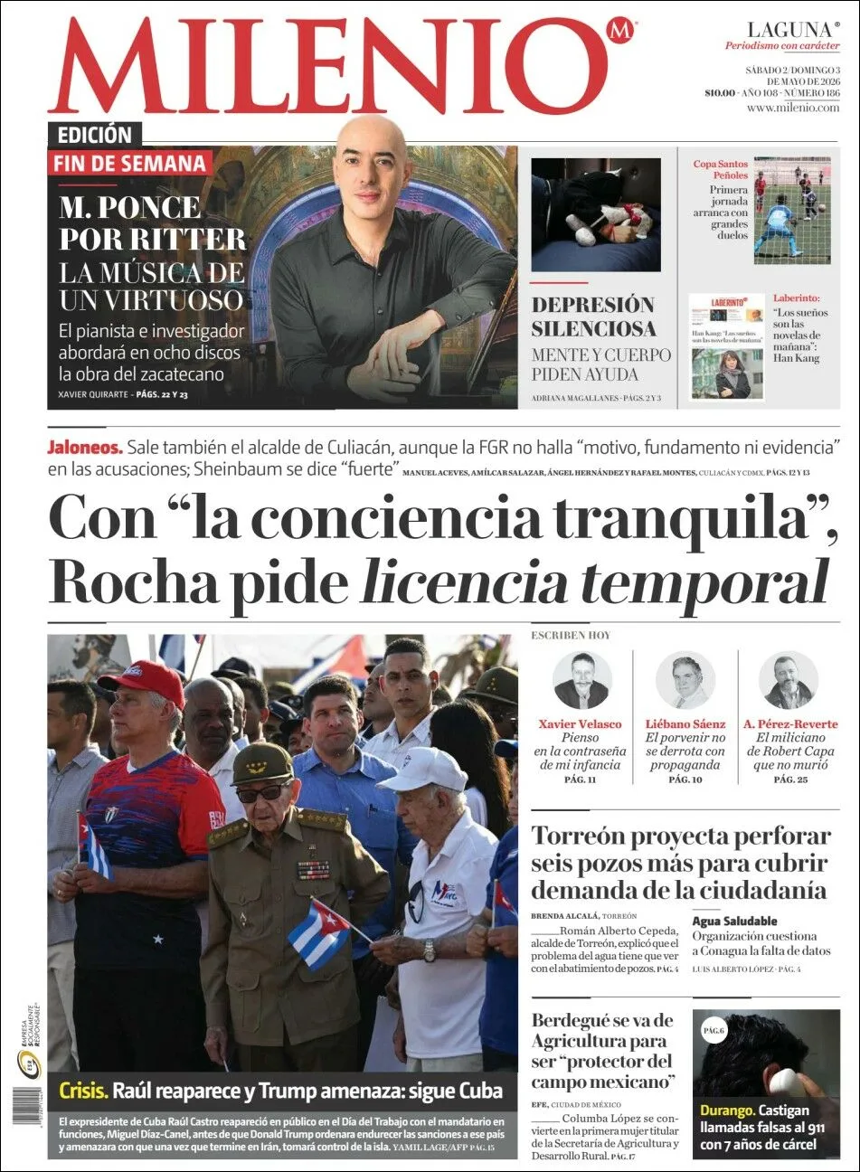 Portada de Milenio Laguna del sábado, 2 de mayo de 2026