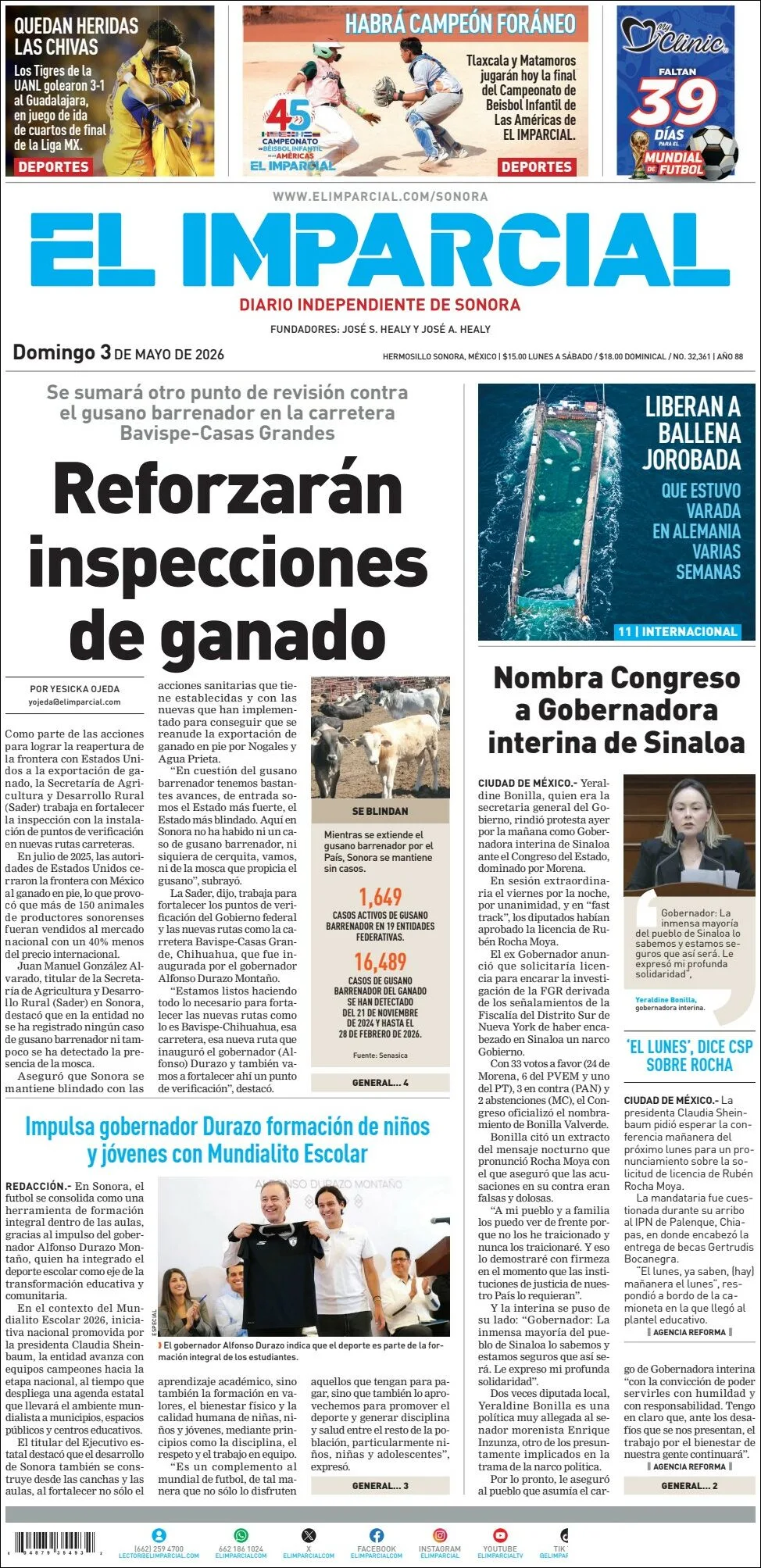 Portada de El Imparcial