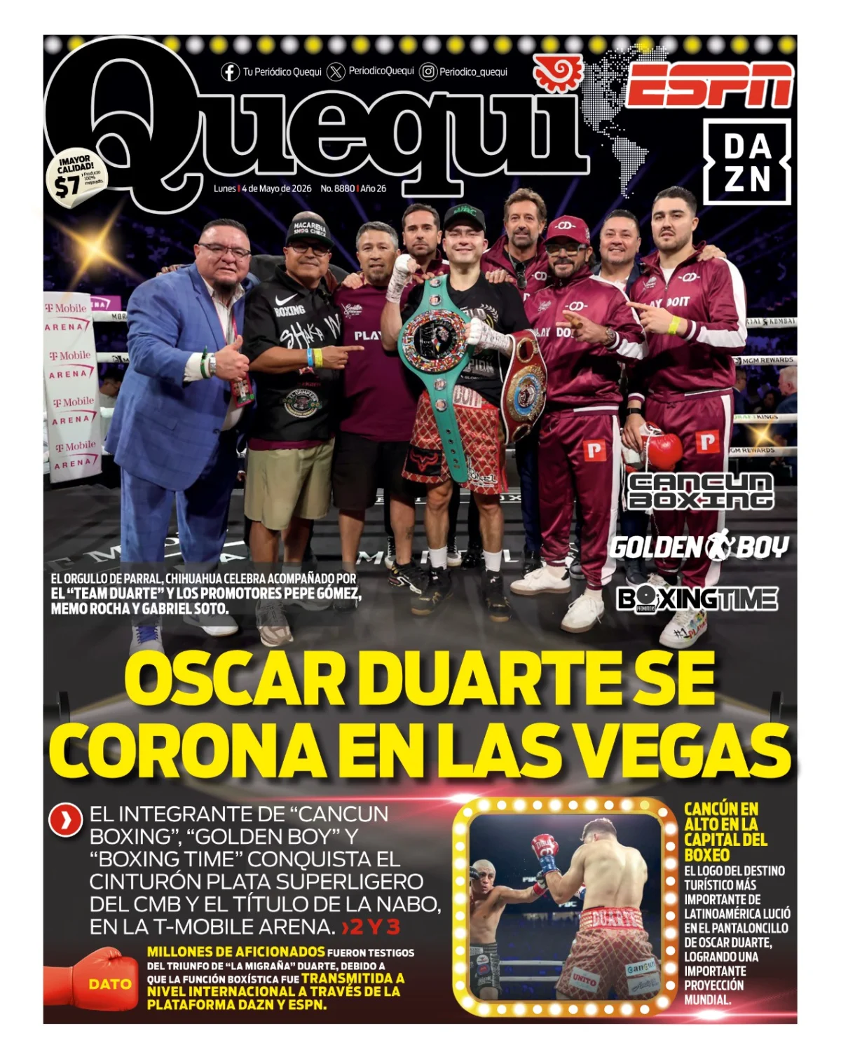 Portada de Quequi del lunes, 4 de mayo de 2026