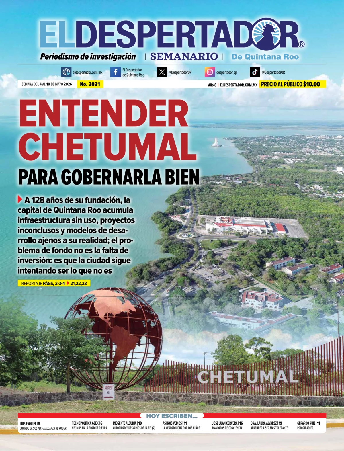 Portada de El Despertador de Quintana Roo del lunes, 4 de mayo de 2026