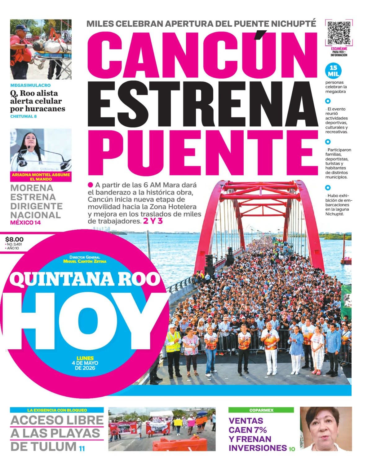 Portada de Quintana Roo Hoy (portada)