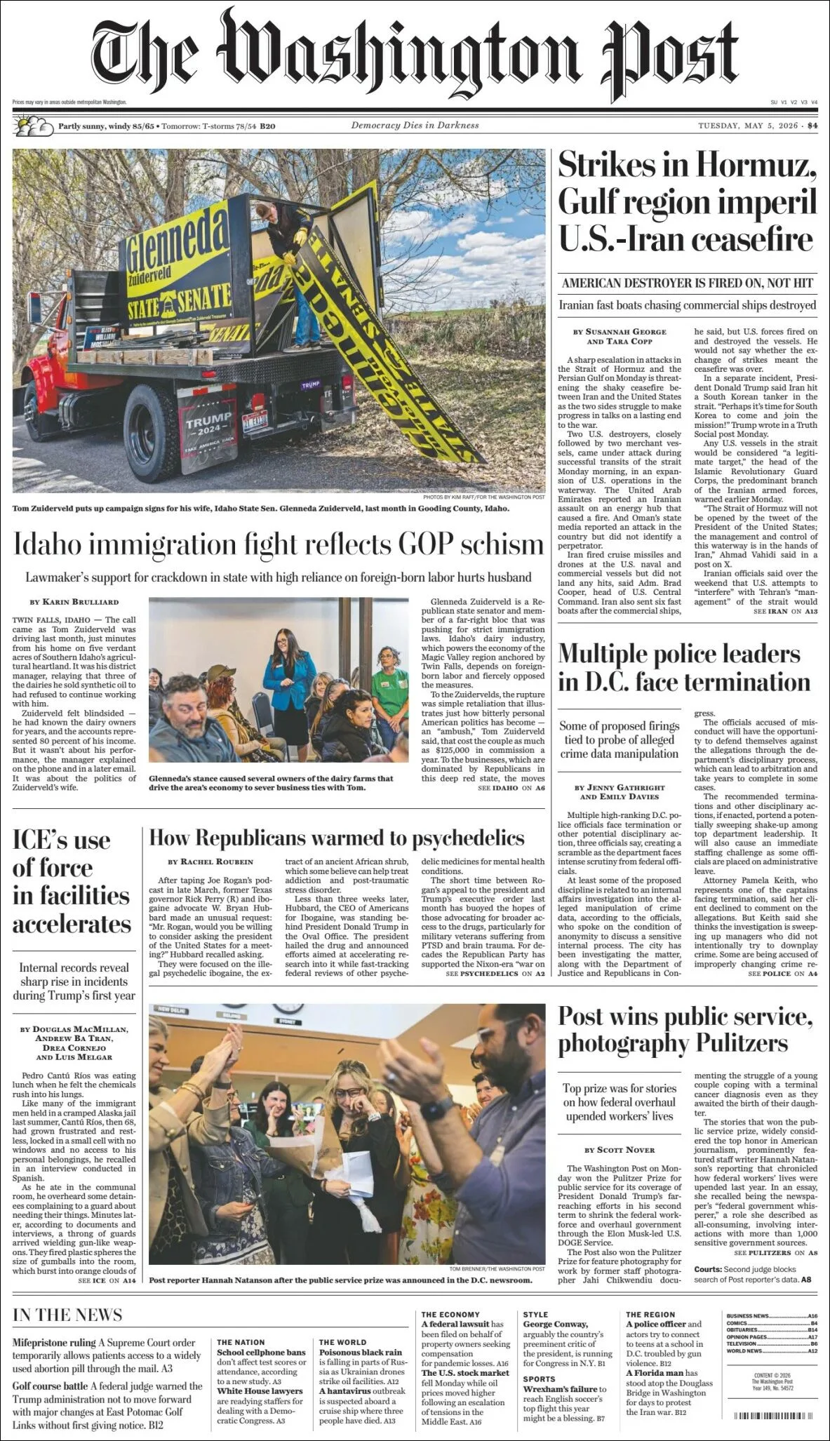 Portada de The Washington Post