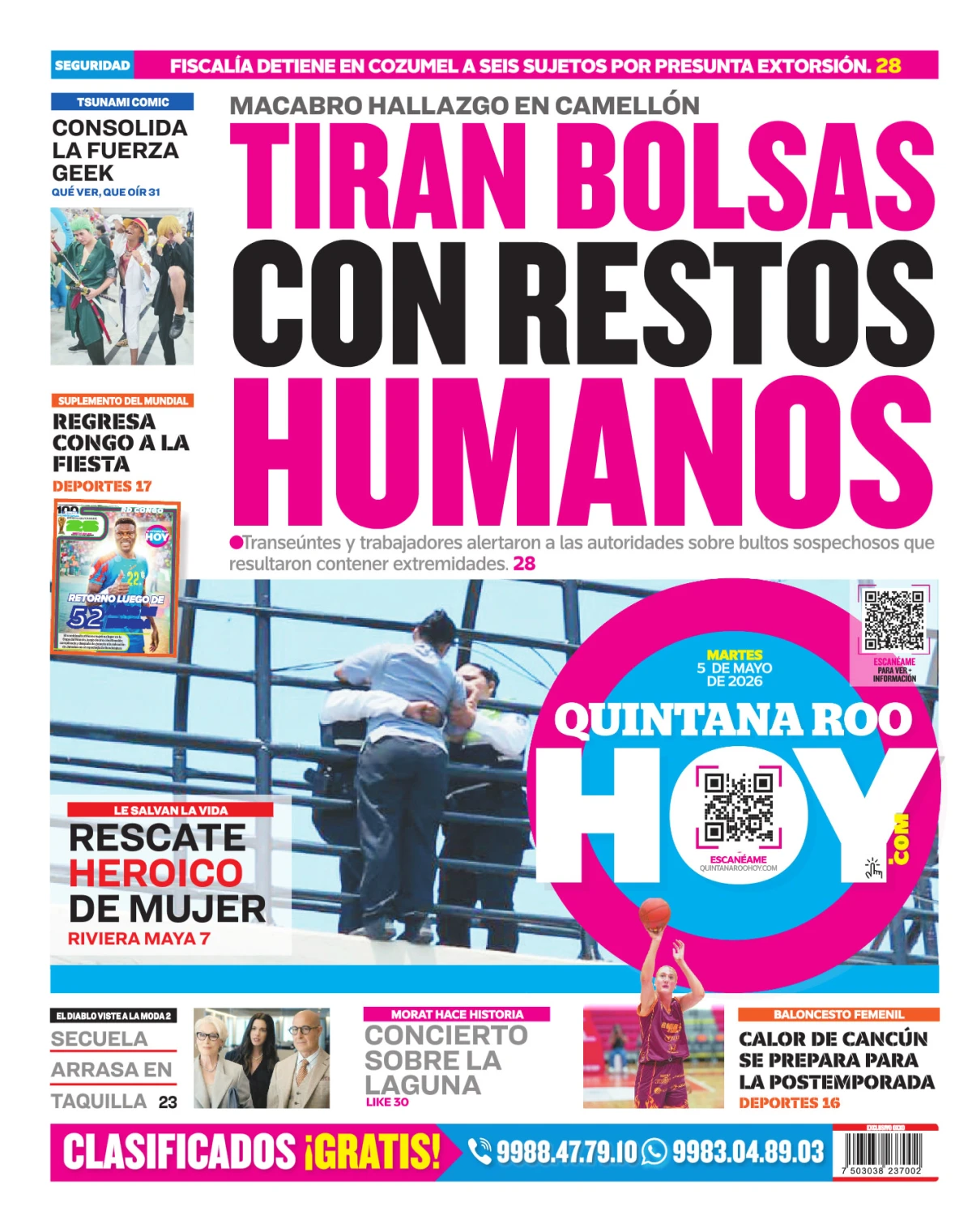 Portada de Quintana Roo Hoy (contraportada)